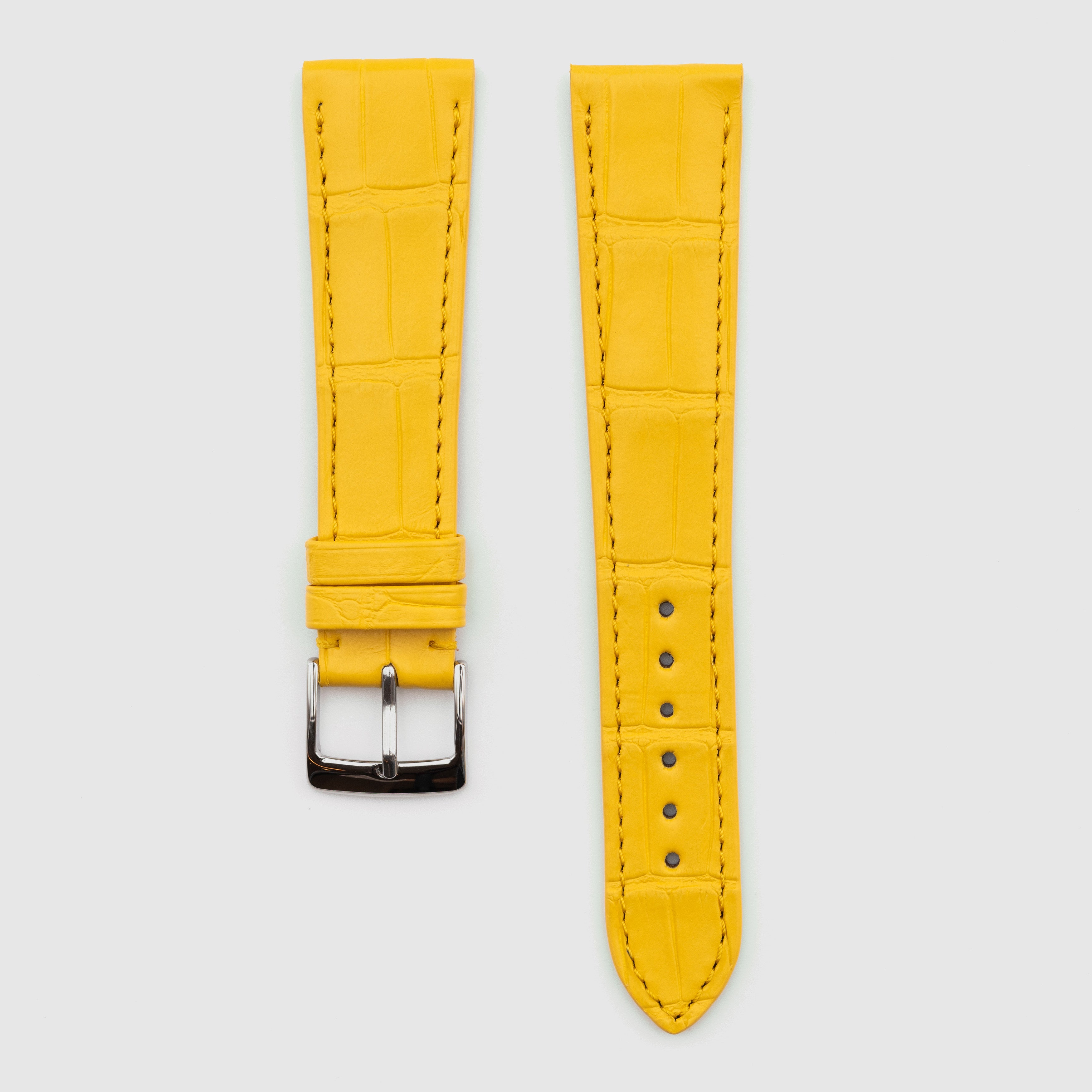 Camille Fournet Strap Alligator Matte Square Scales Yellow