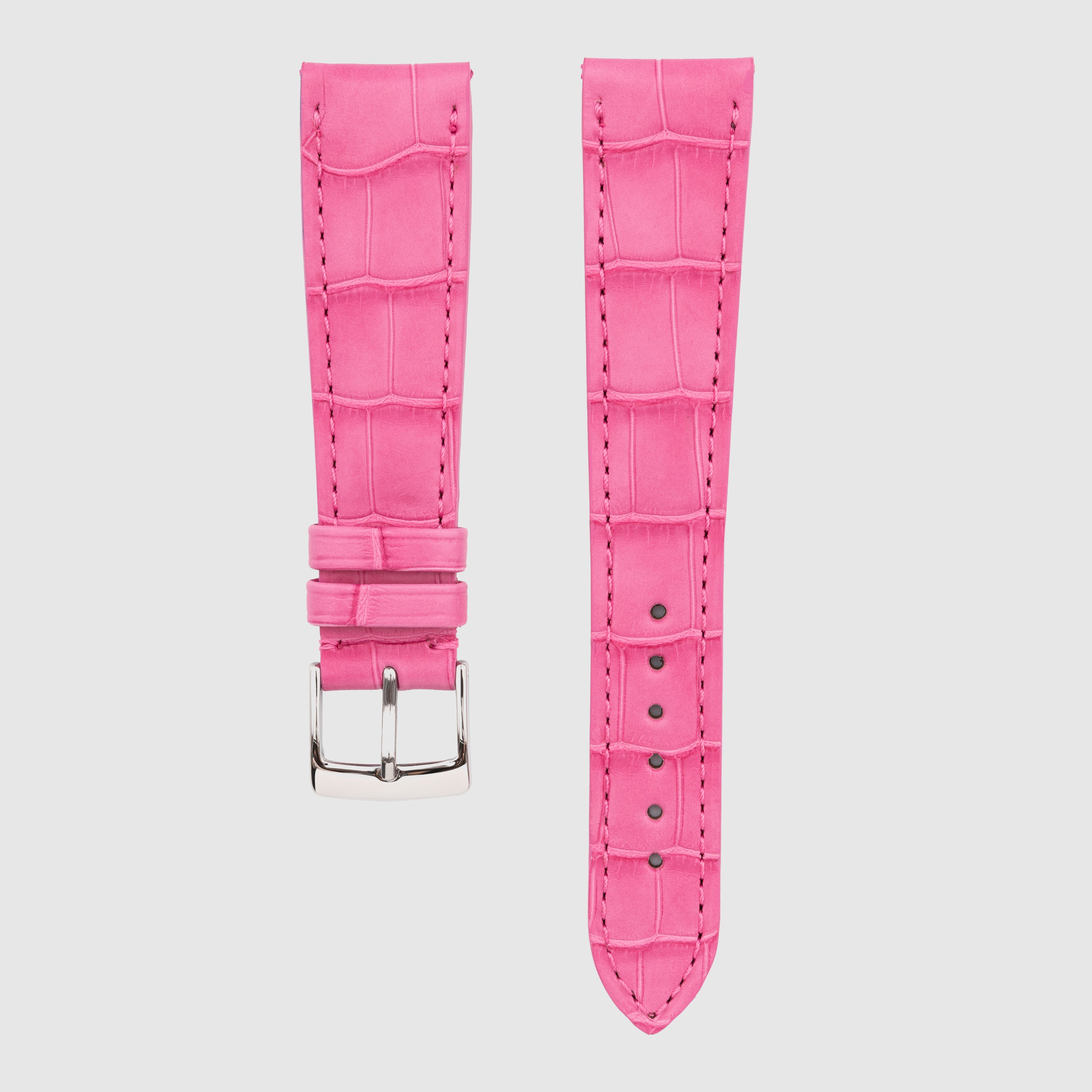 Camille Fournet Strap Alligator Matte Square Scales Dark Fuchsia