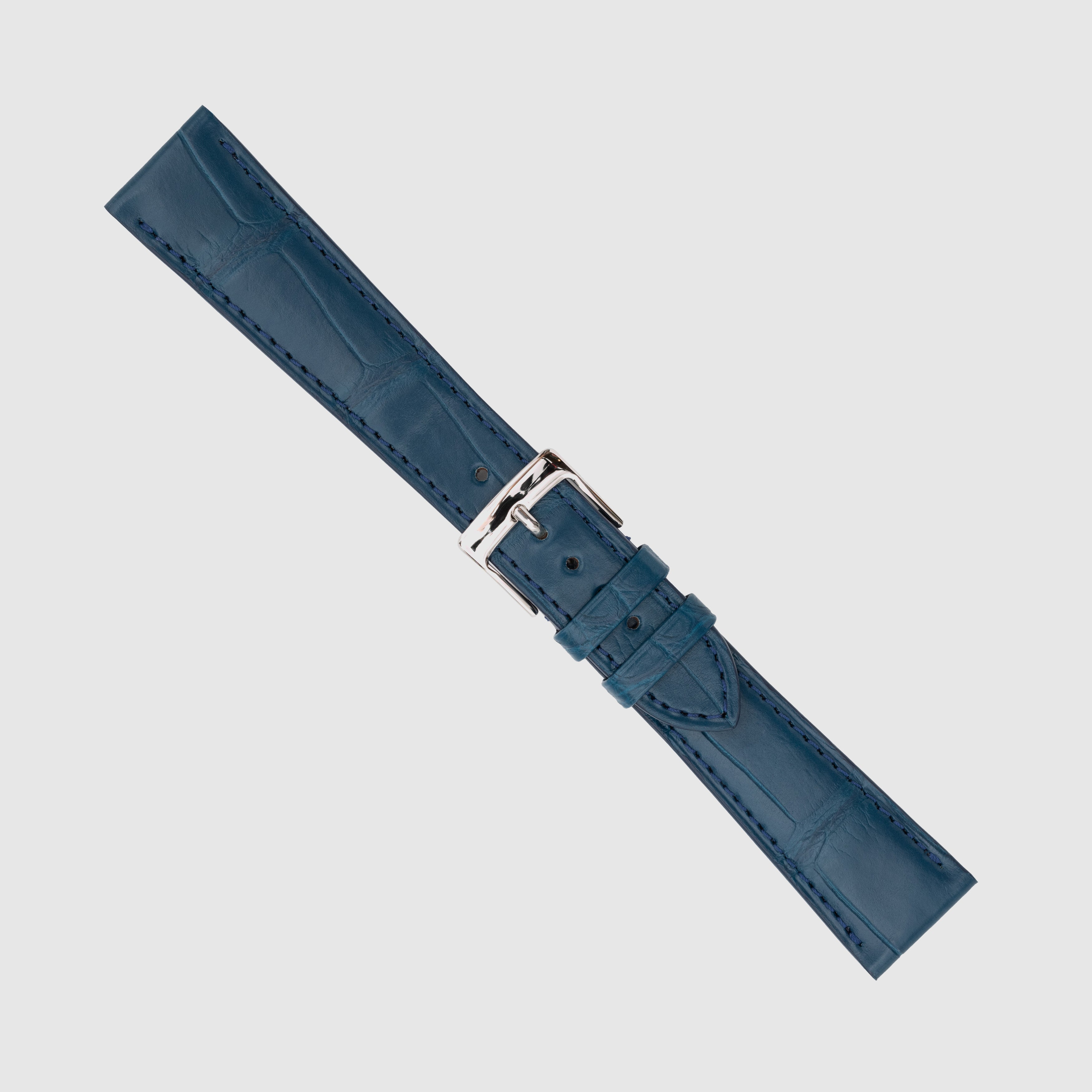 Camille Fournet Strap Alligator Matte Square Scales Blue Azure