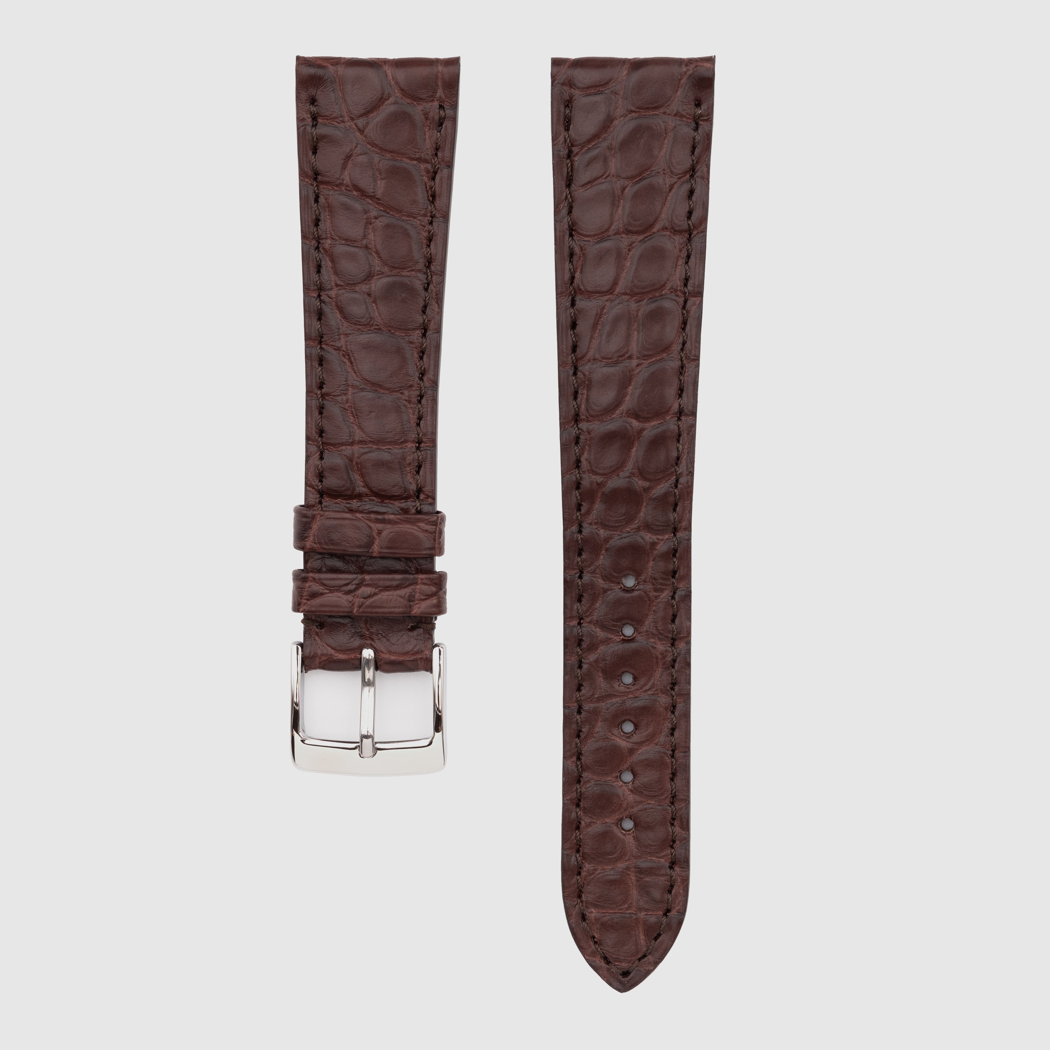 Camille Fournet Strap Alligator Matte Round Scales Chocolate