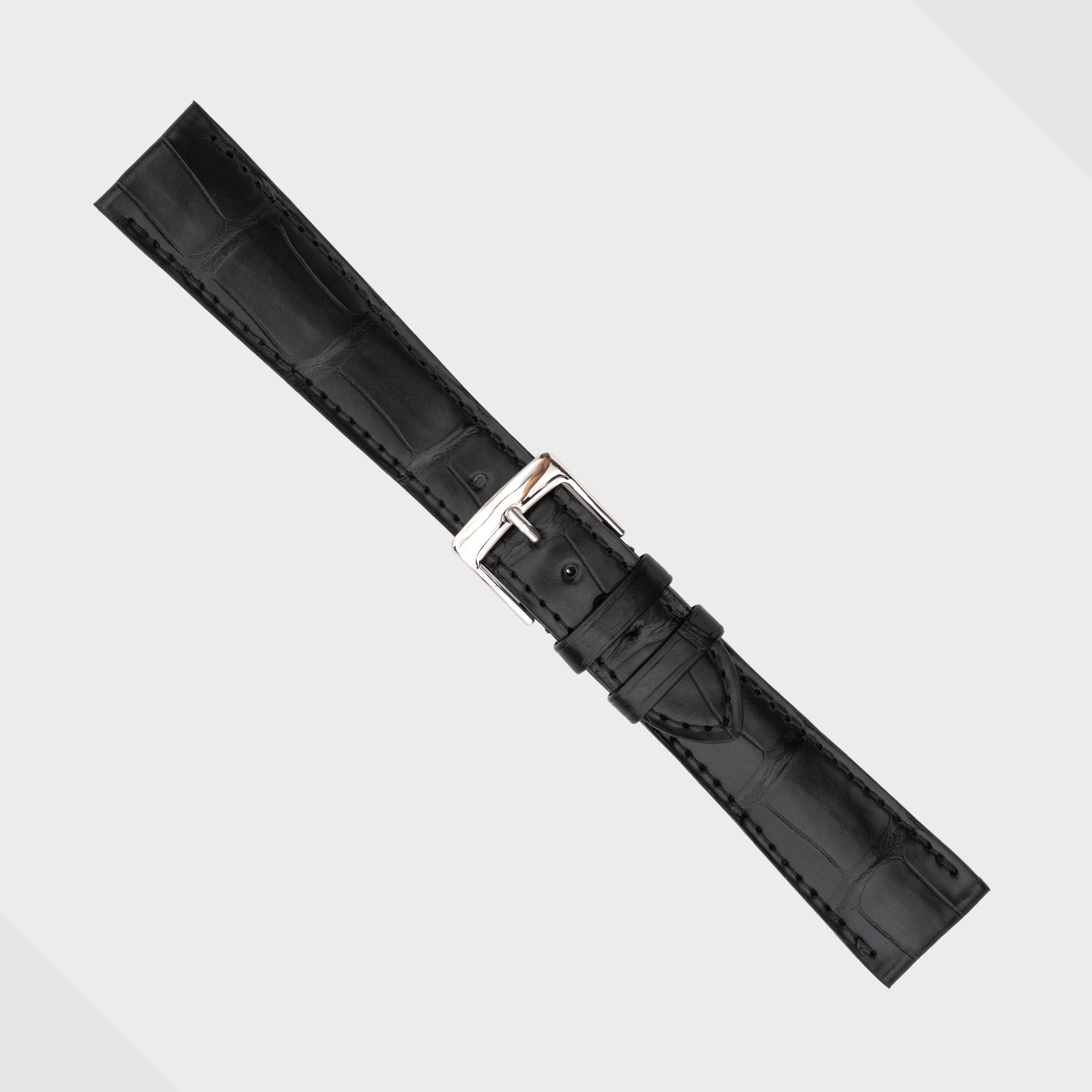 Camille Fournet Straps Alligator Matte Square Scales Black (Multiple Sizes)