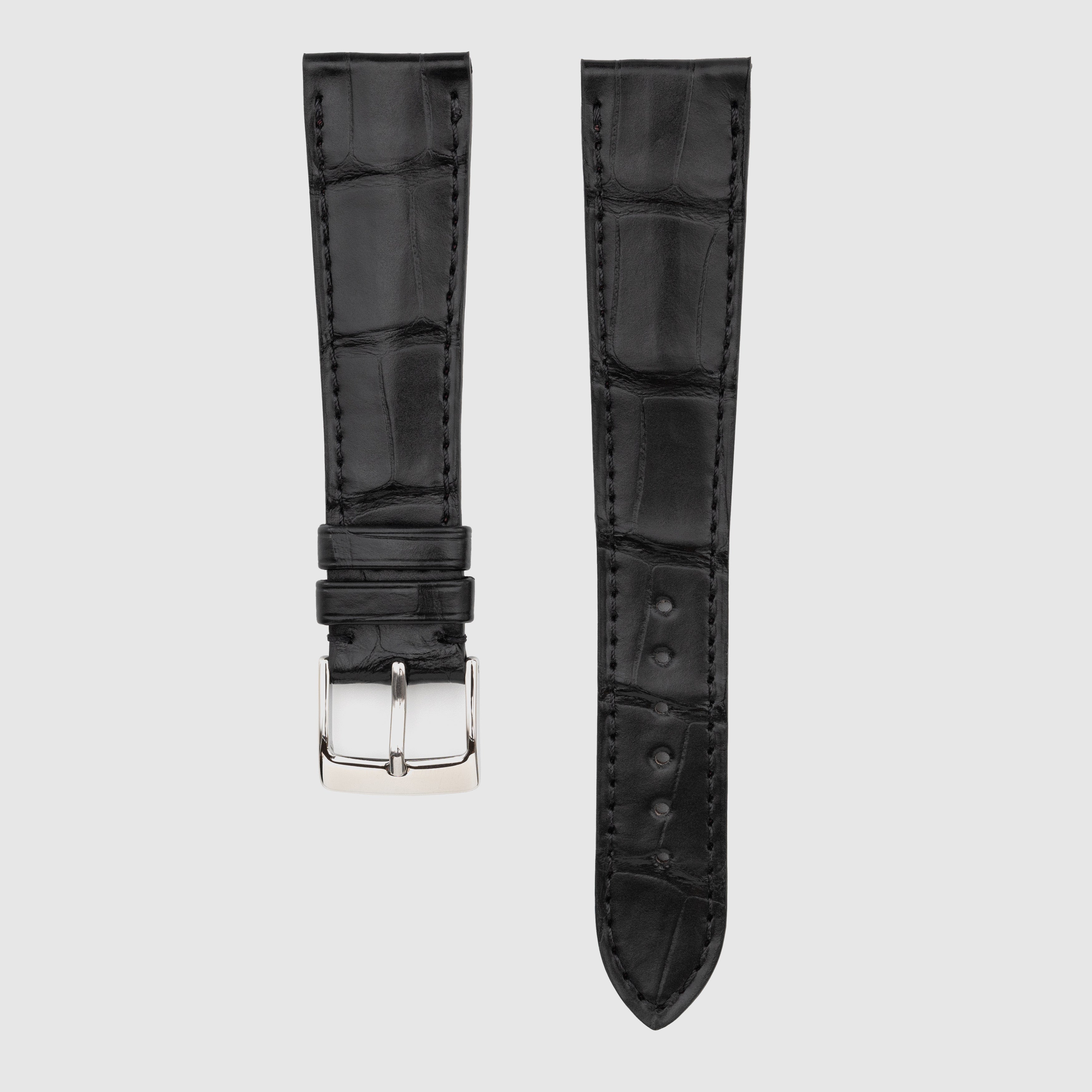 Camille Fournet Straps Alligator Matte Square Scales Black (Multiple Sizes)