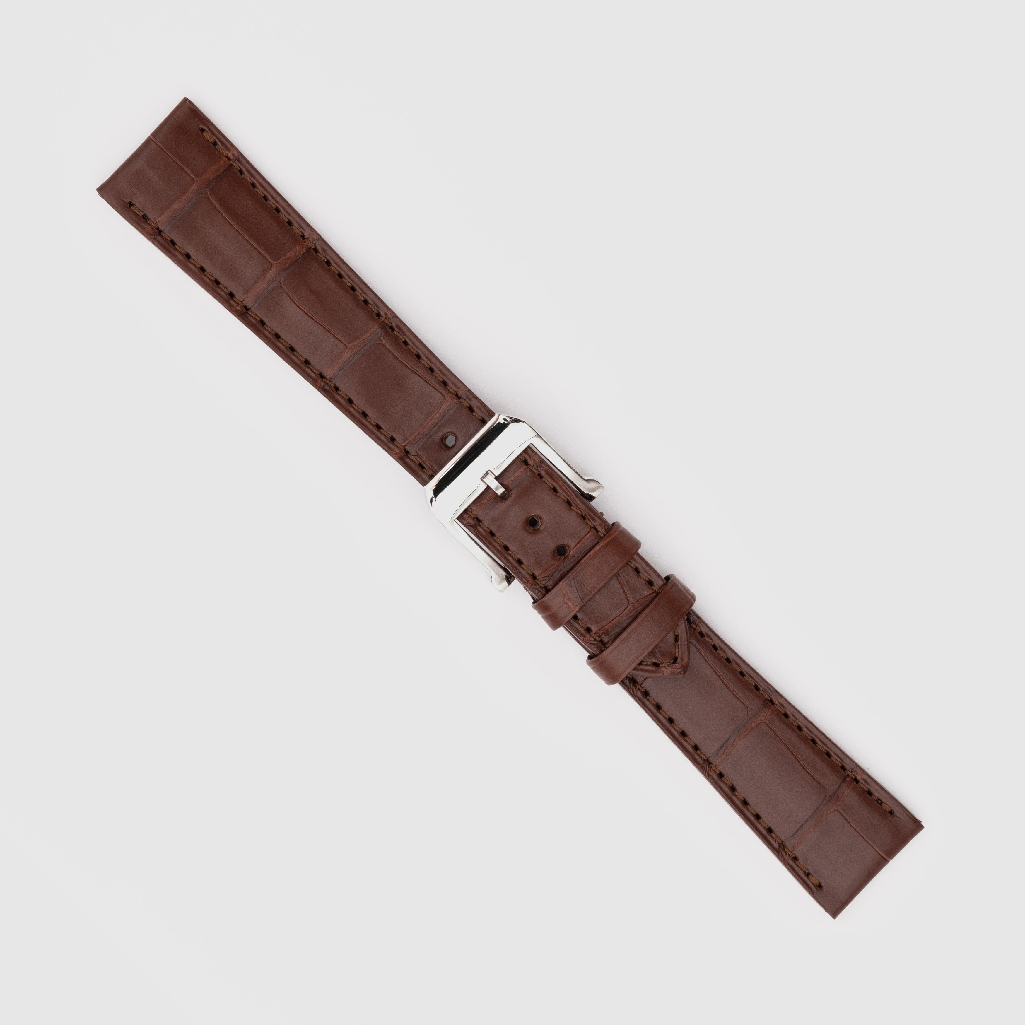 Camille Fournet Strap Alligator Matte Square Scales Reddish Brown (Multiple Sizes)