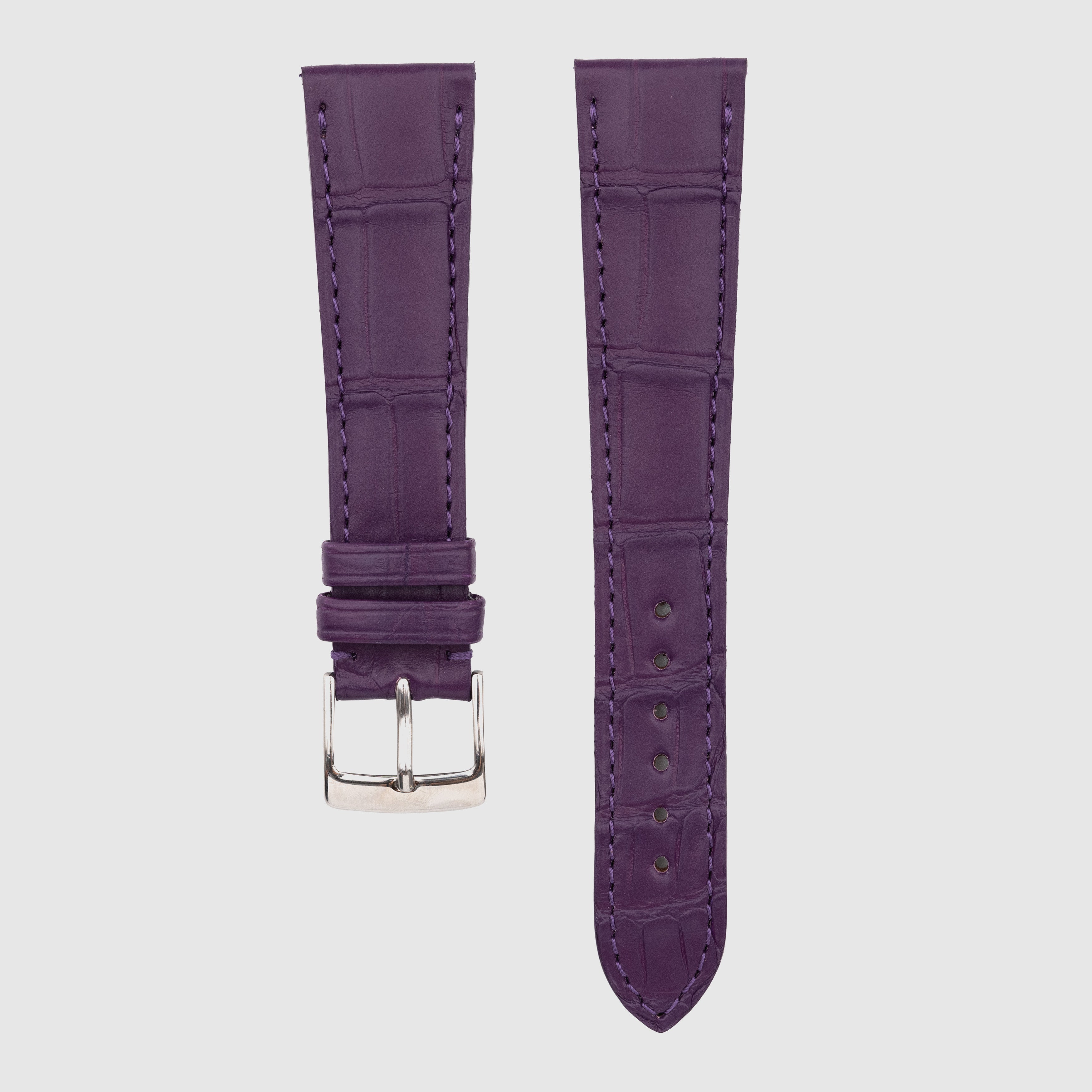 Camille Fournet Strap Alligator Matte Square Scales Violet