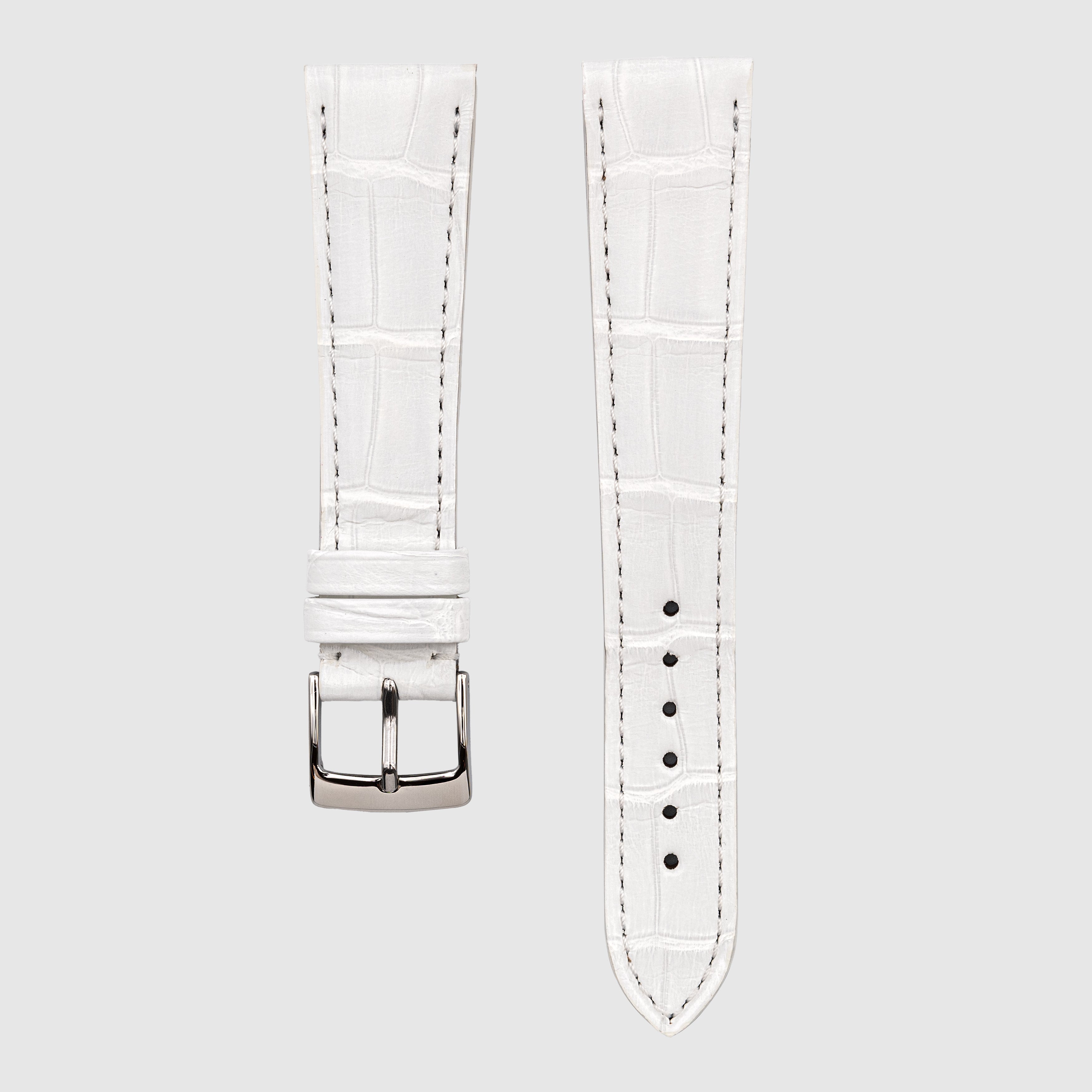 Camille Fournet Strap Alligator Matte Square Scales White