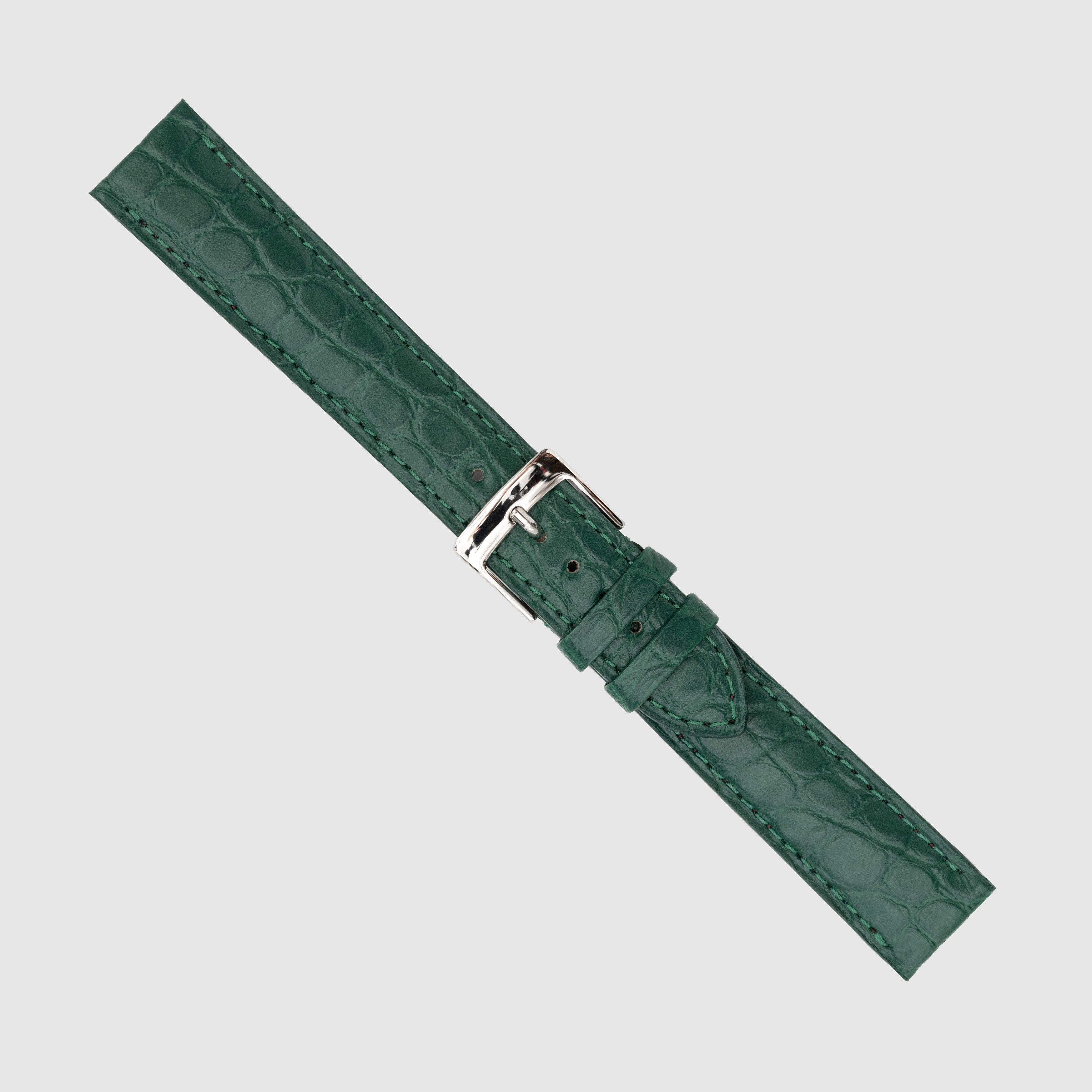 Camille Fournet Strap Alligator Matte Round Scales Green Bottle (Multiple Sizes)