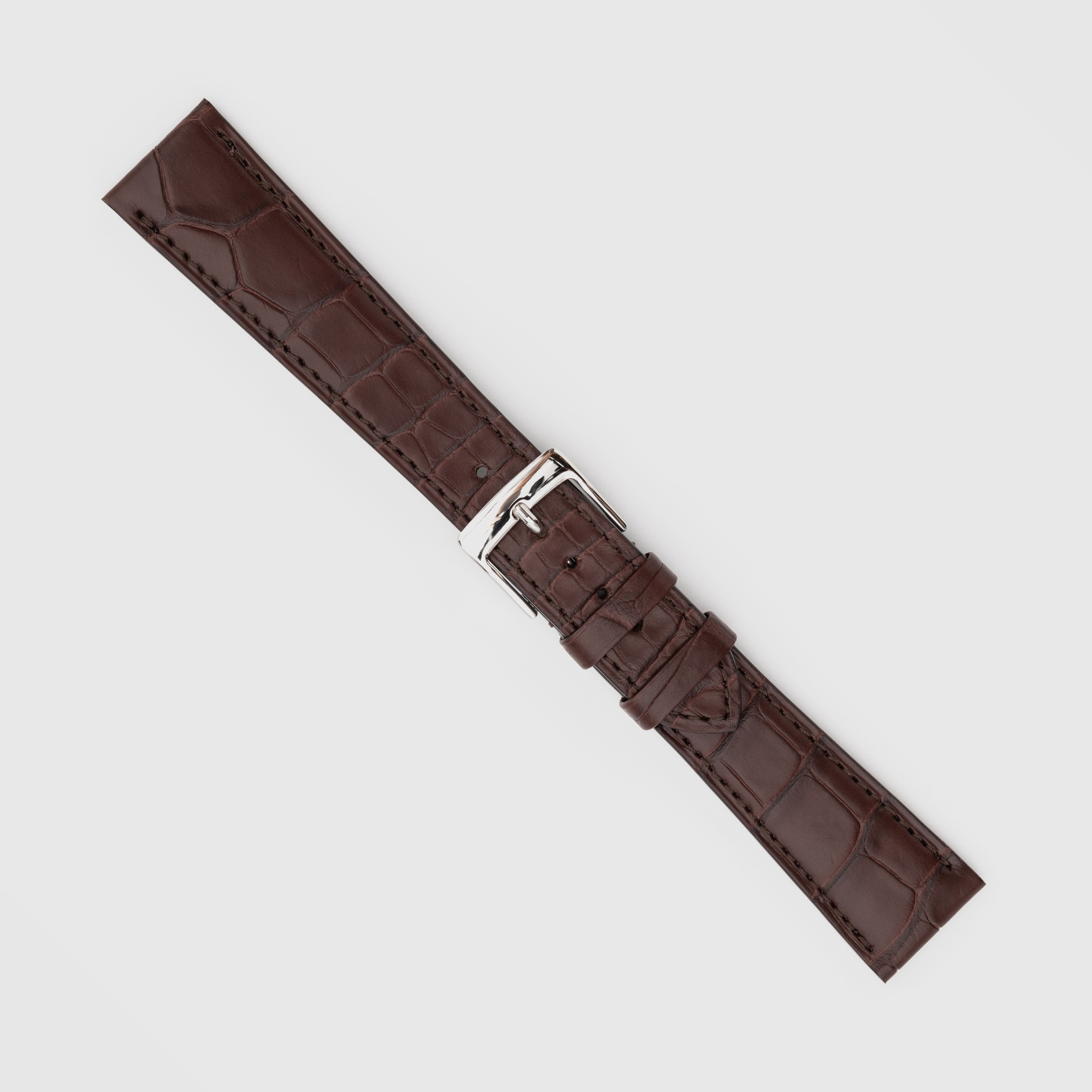 Camille Fournet Strap Alligator Matte Square Scales Chocolate