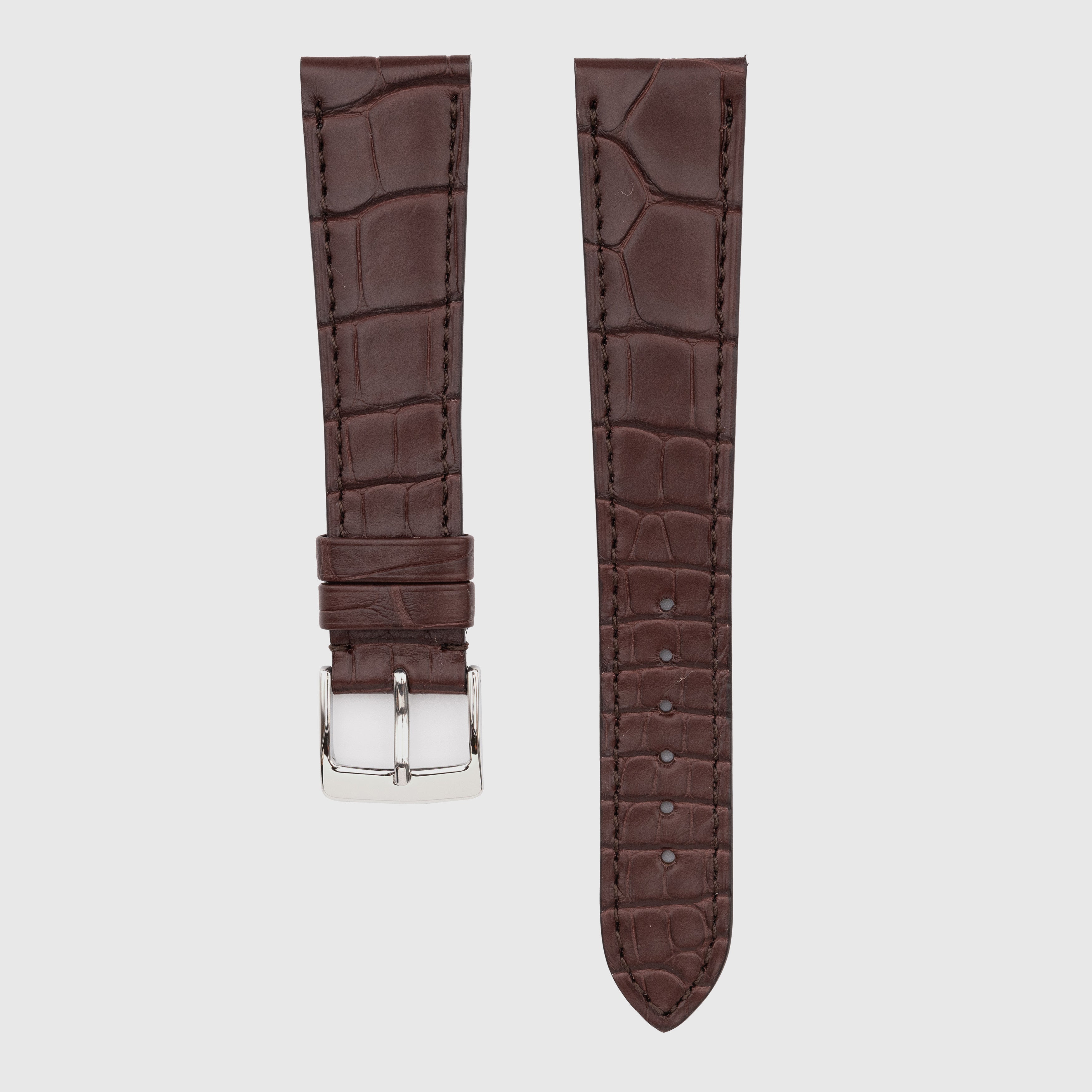 Camille Fournet Strap Alligator Matte Square Scales Chocolate