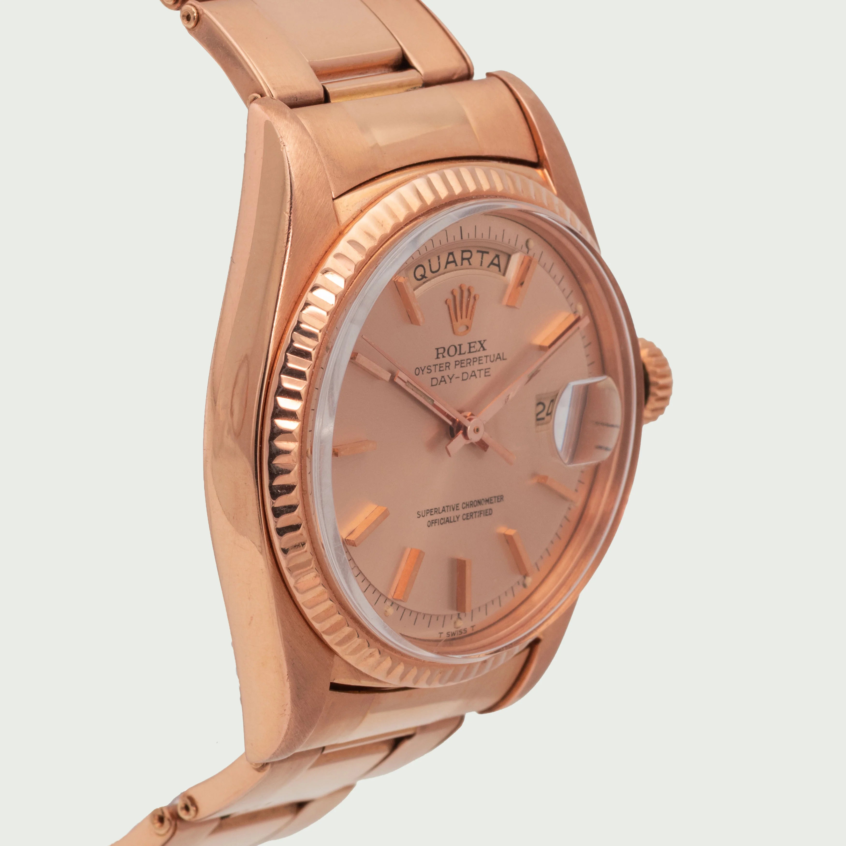 1973 Rolex Day Date Pink on Pink Rivited Gay Fréres Oyster Bracelet Ref. 1803