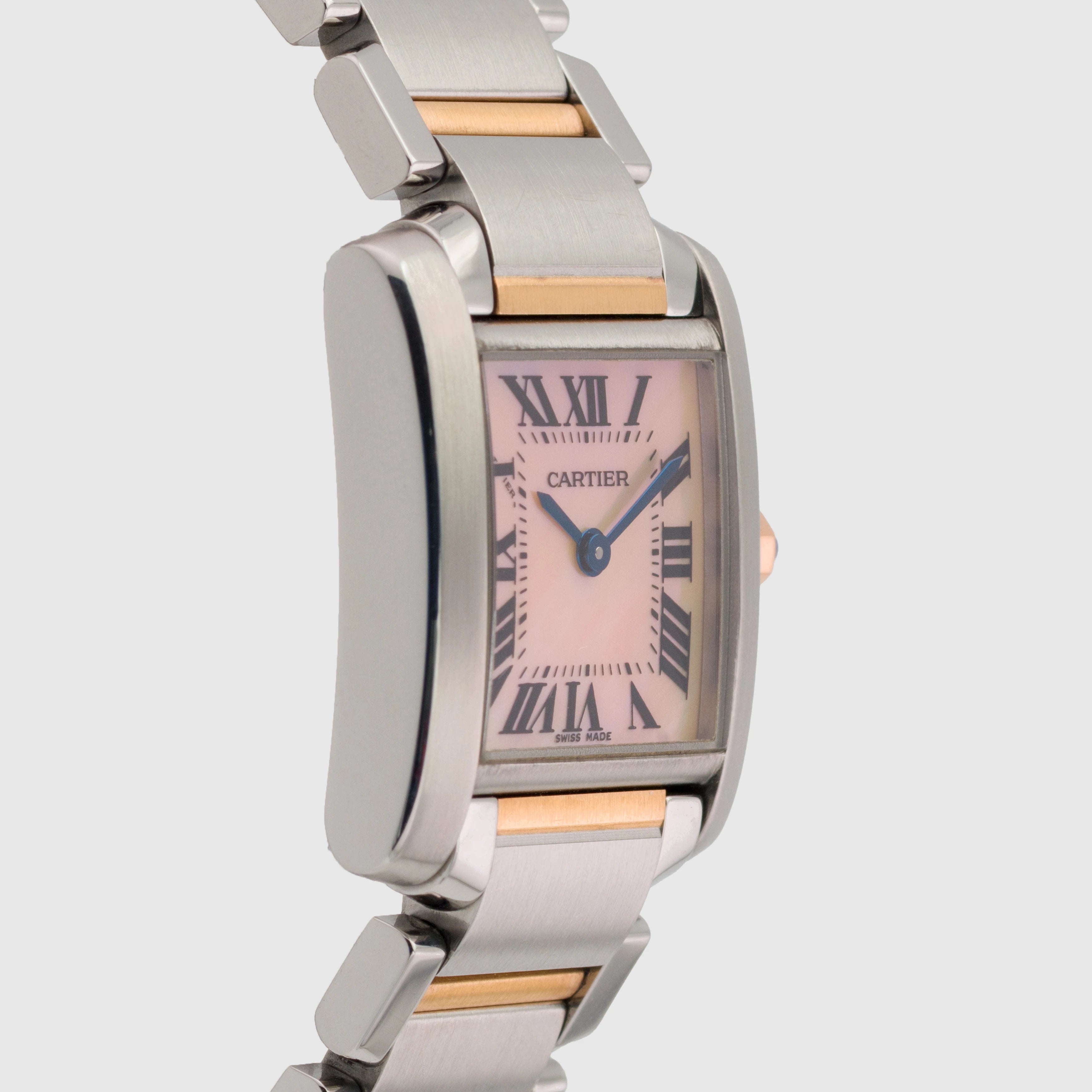 1990's Cartier Tank Francaise Small Two Tone Pink MOP Ref. 2384