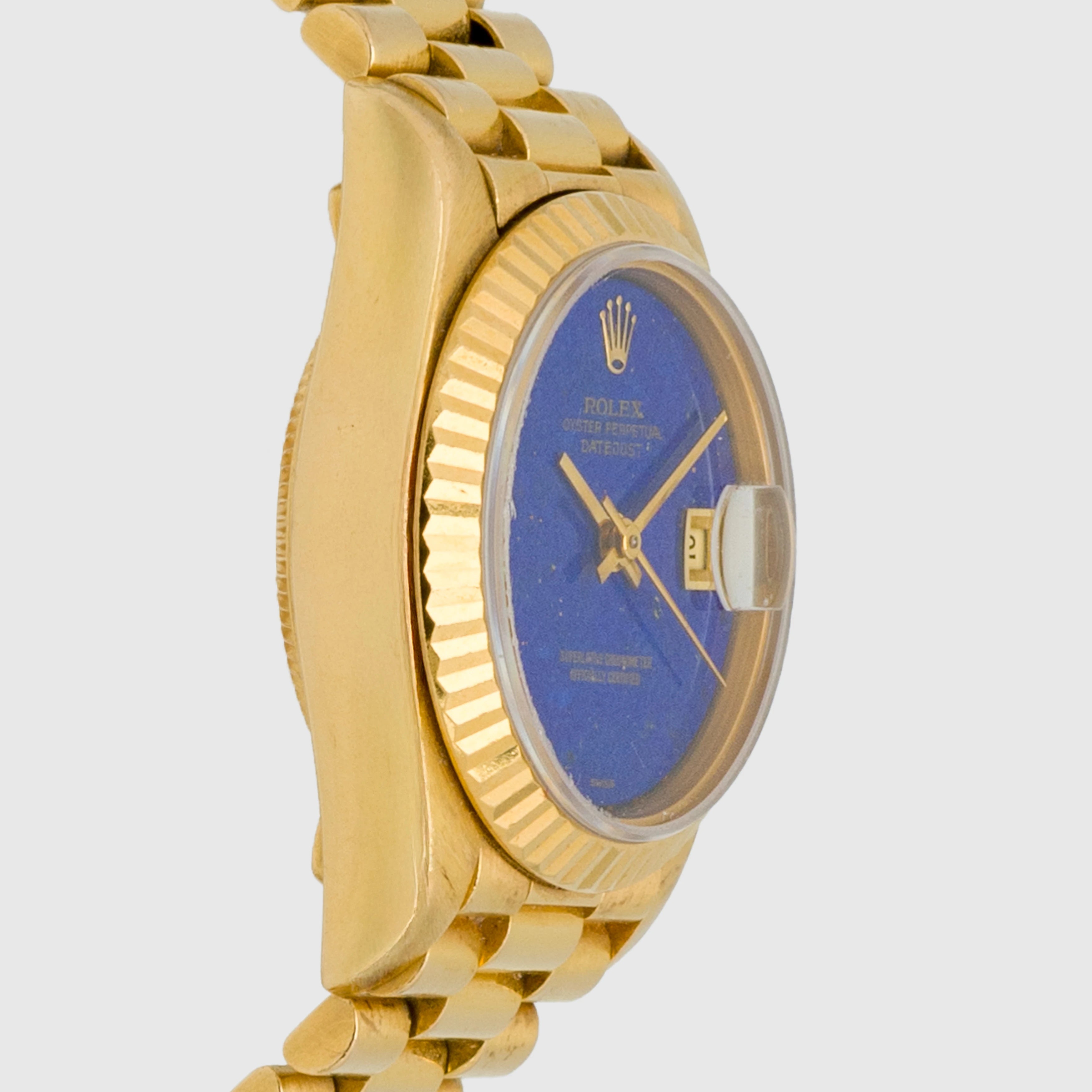 1987 Rolex Lady Datejust 18k YG Lapis Dial Ref. 69178 (Full Set)