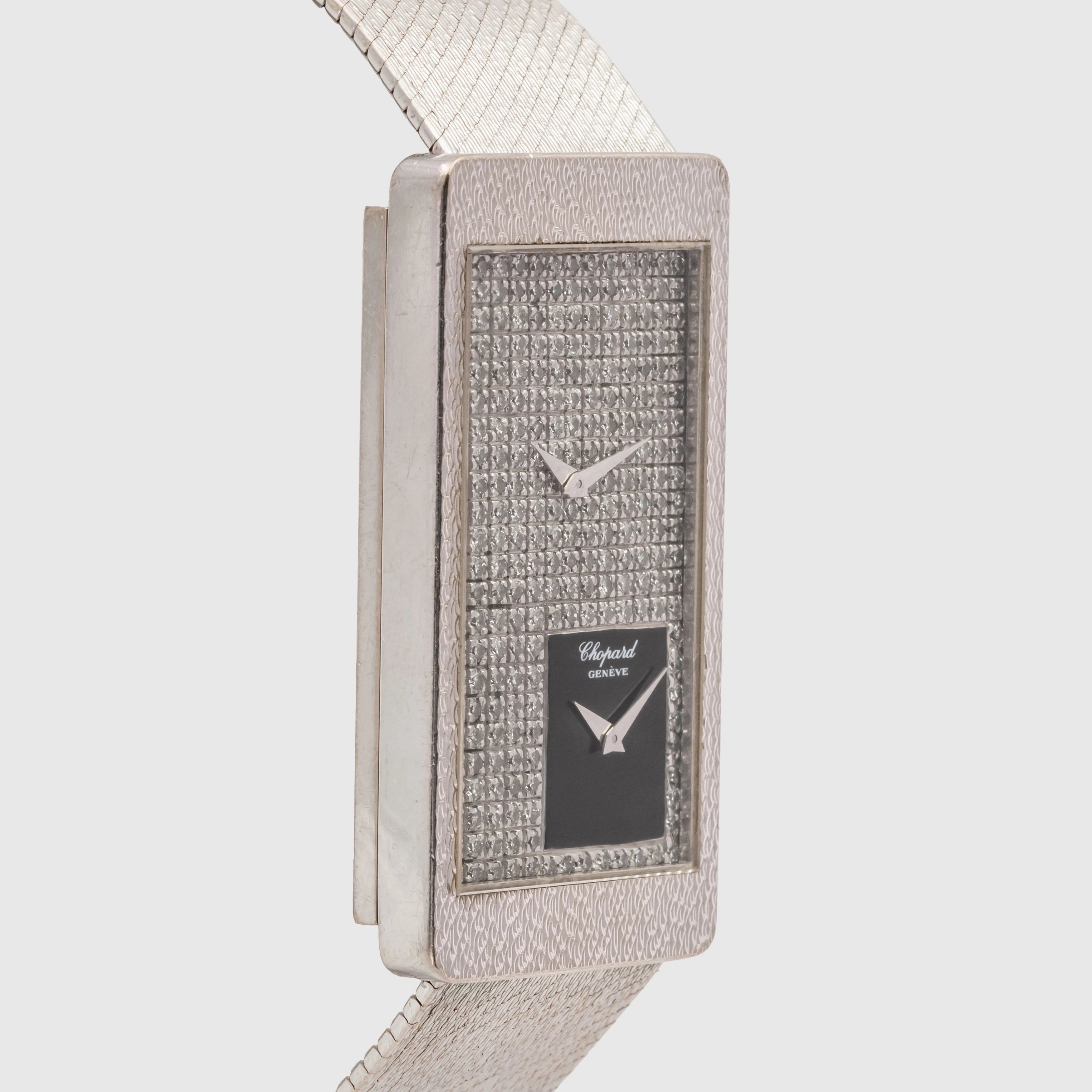 1970's Chopard by Kutchinsky White Gold Pavee & Lacquer Dial with Mesh Bracelet Ref. 5093 1