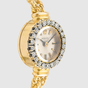 1960's Rolex Ladies Cocktail Watch 14K Diamonds Ref. 8418
