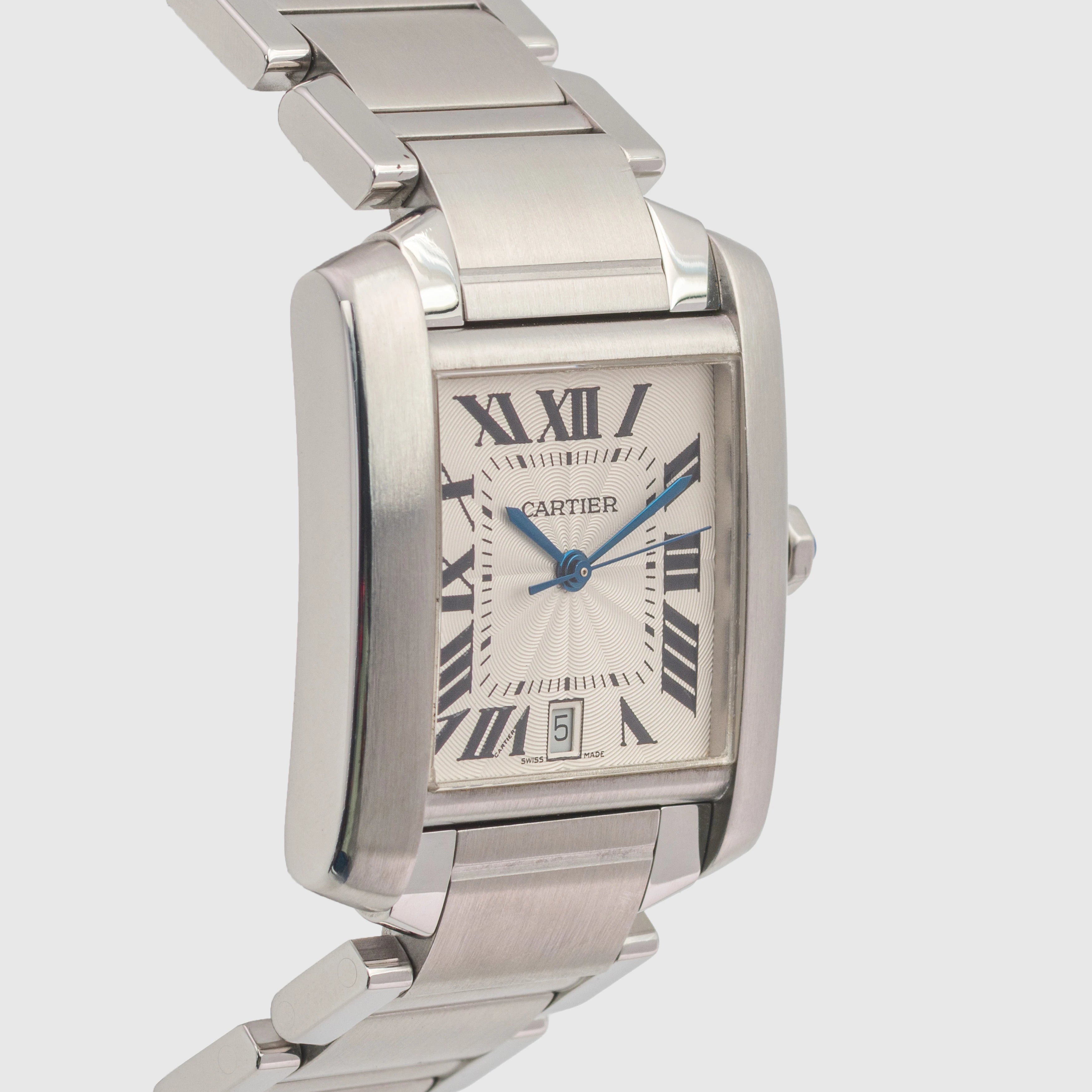 2000 Cartier Tank Francaise Large White Roman Dial Ref. 2302 (Box & Papers)