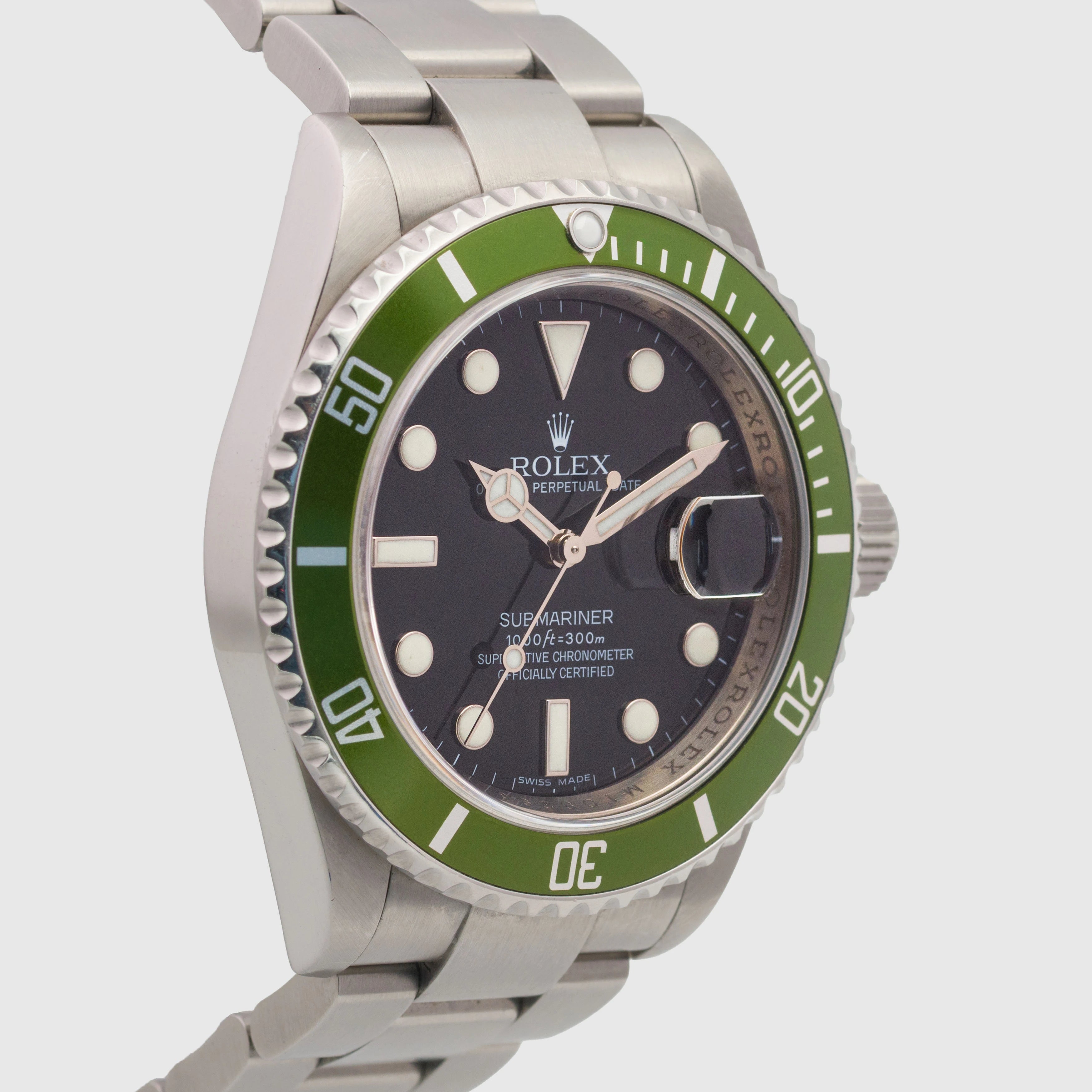 2007 Rolex Submariner Kermit Mint Green Bezel Ref. 16610LV