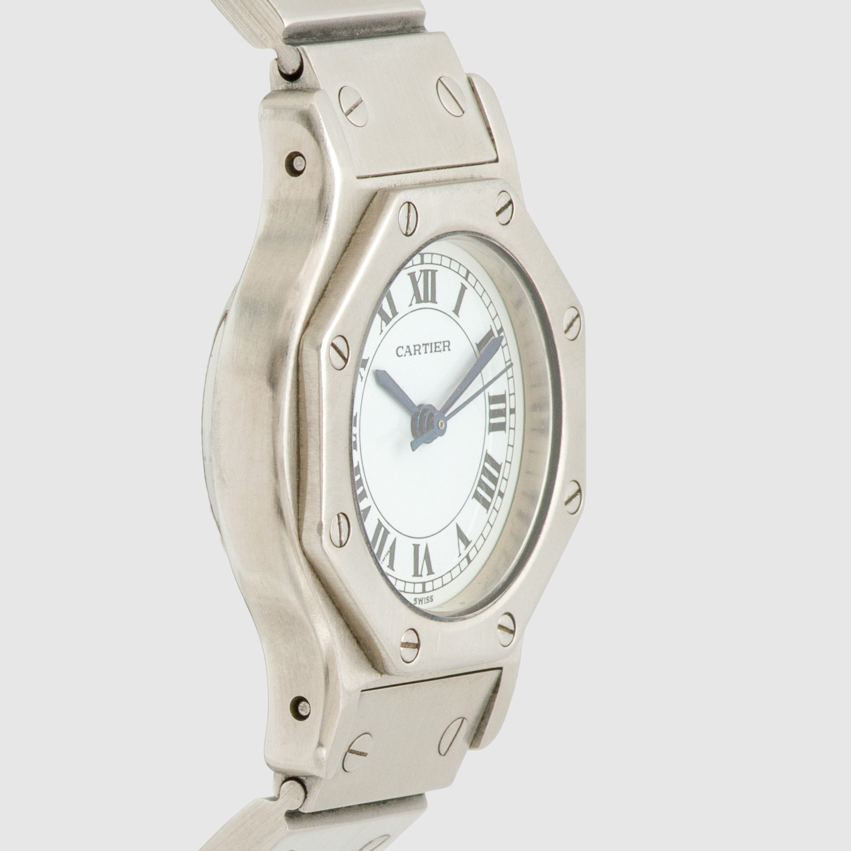 1980's Cartier Santos Octo Stainless Steel White Dial Ref. 0906