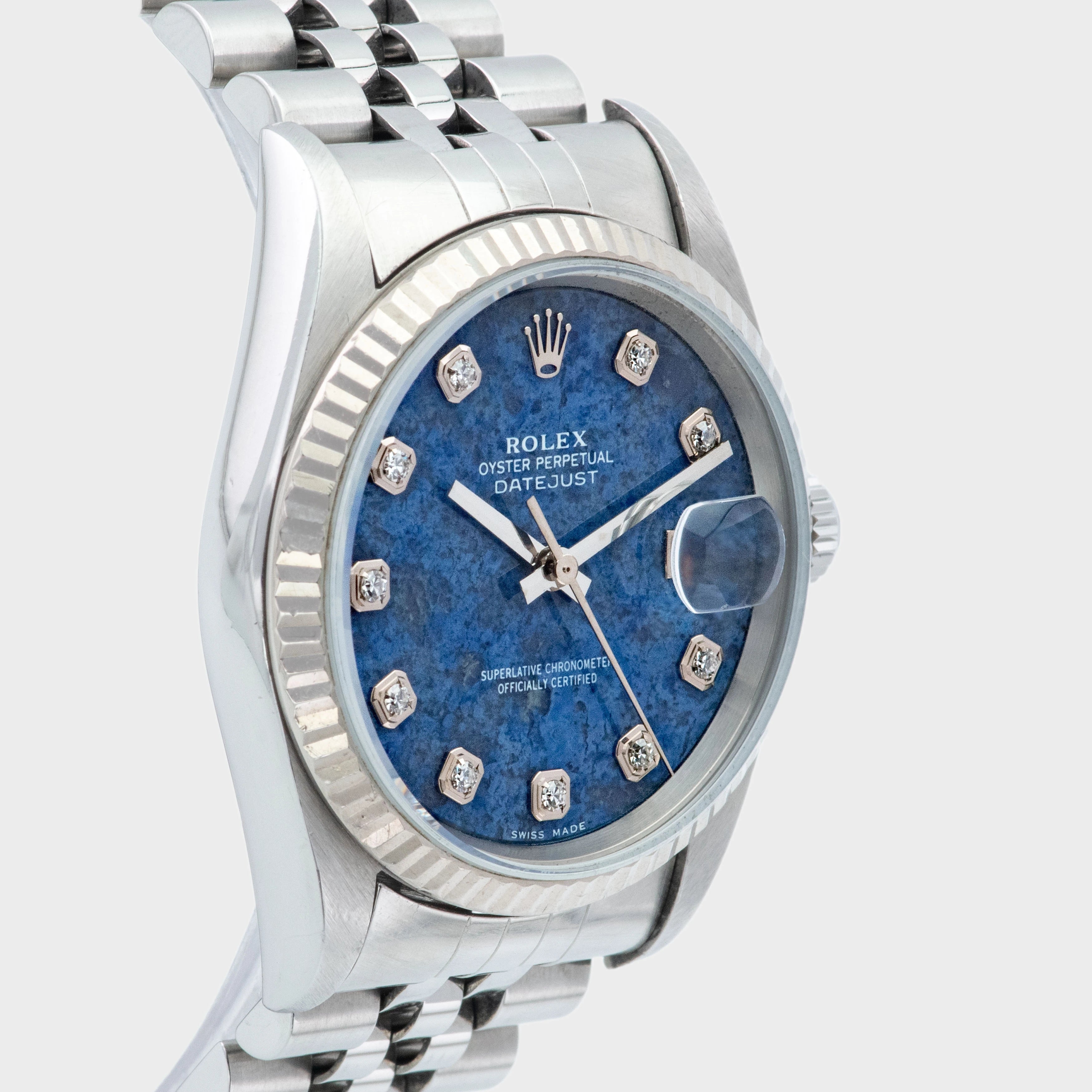 2000 Rolex Datejust Sodalite Diamond Dial St/WG Ref. 16234 (with Papers)