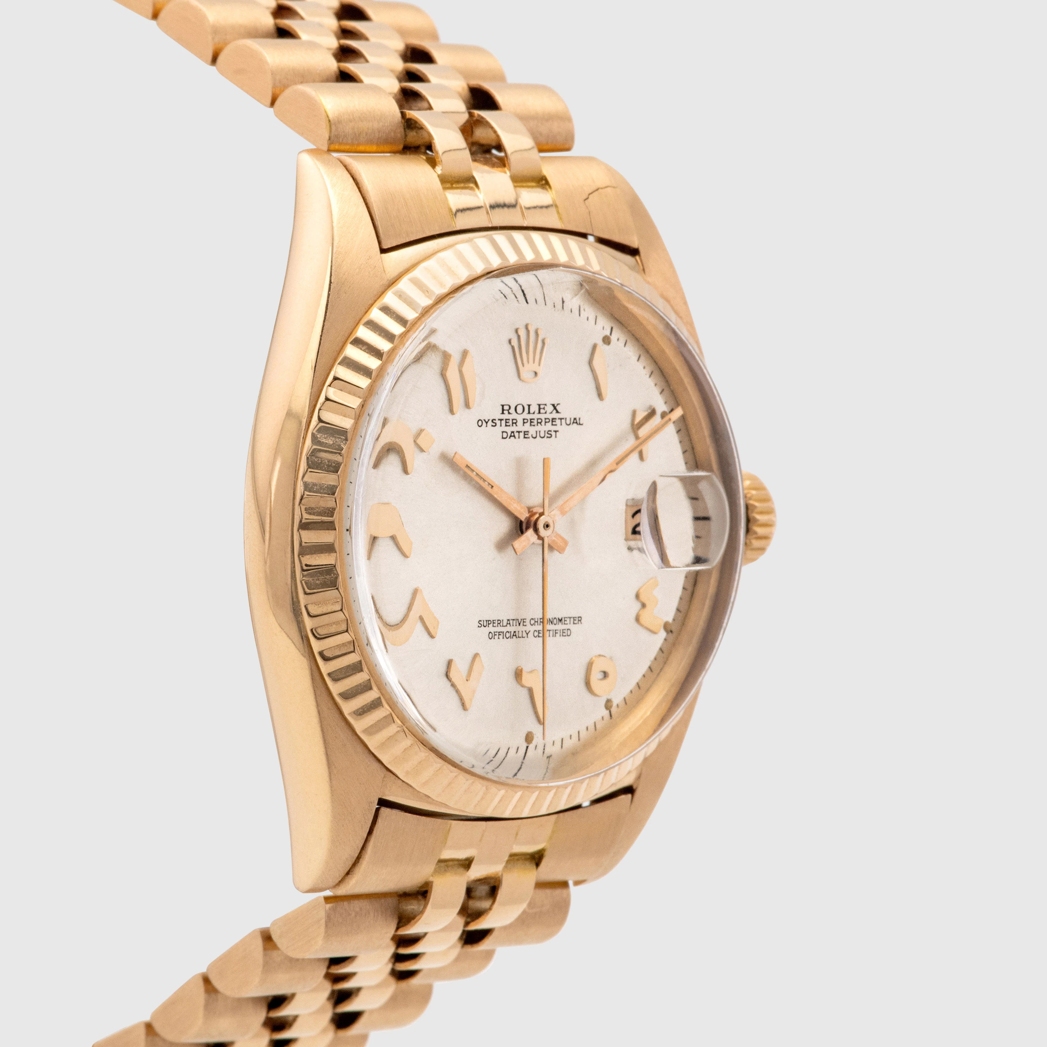 1969 Rolex Datejust Pink Gold Rare Arabic Hindi Dial Ref. 1601