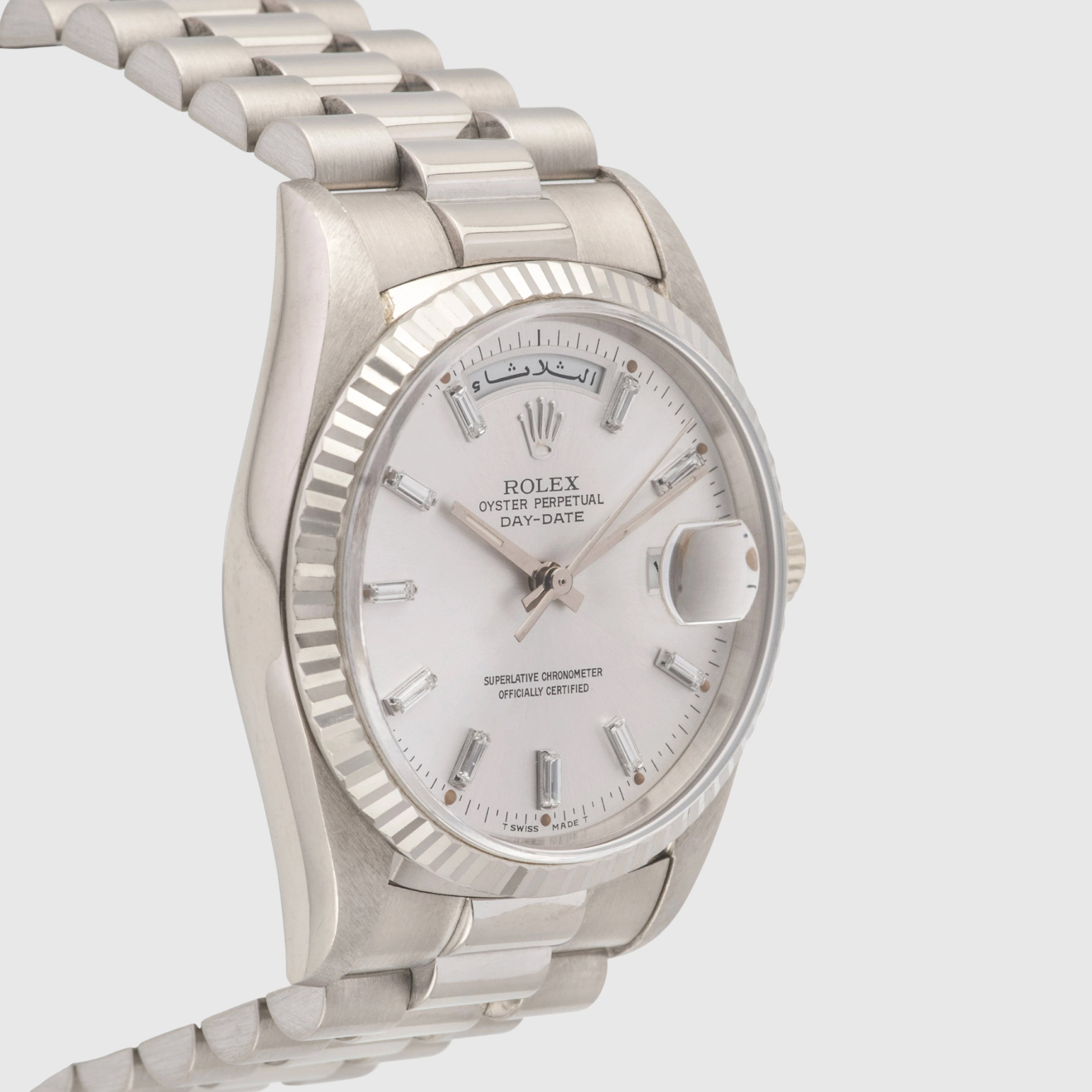 1995 Rolex Day Date Baguettes Dial Arabic Discs Ref. 18239 (Saudi Papers)