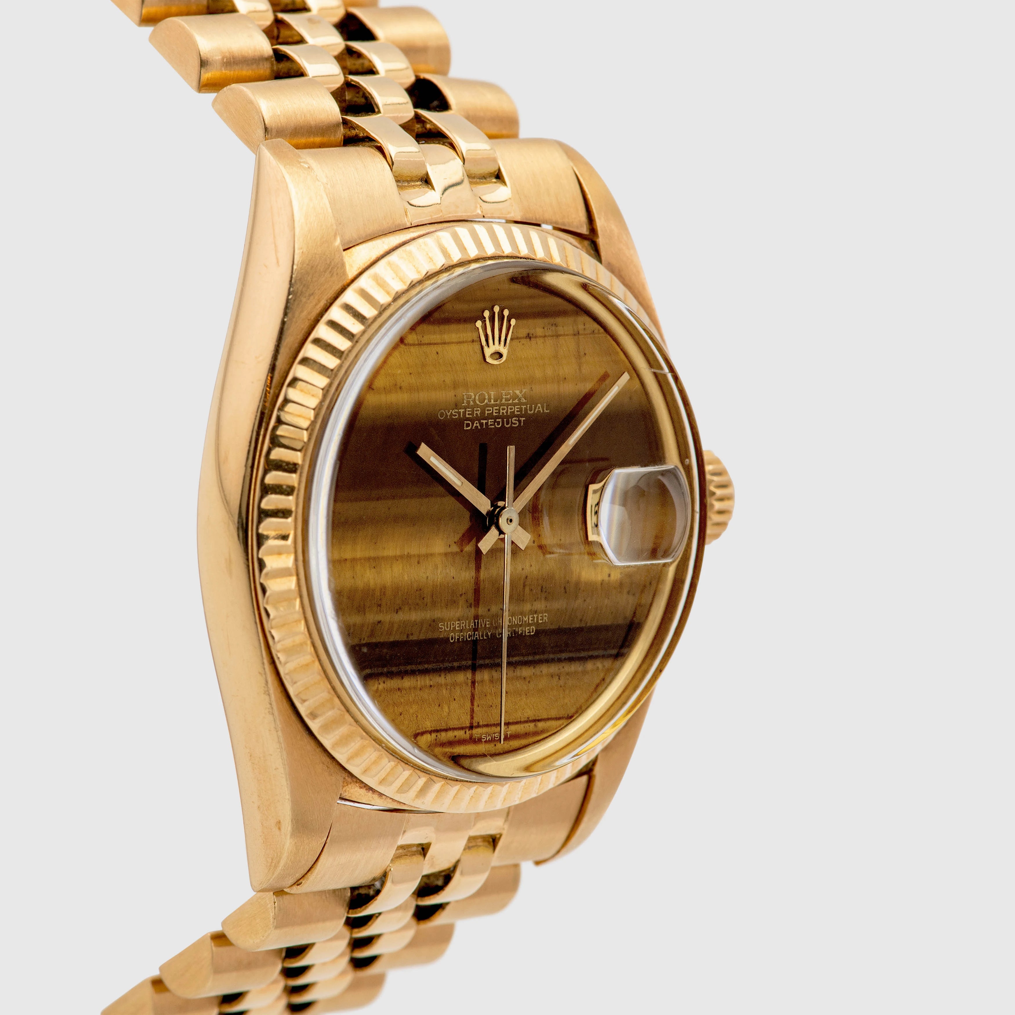 1974 Rolex Datejust 18K Yellow Gold Tiger Eye Dial Ref. 1601
