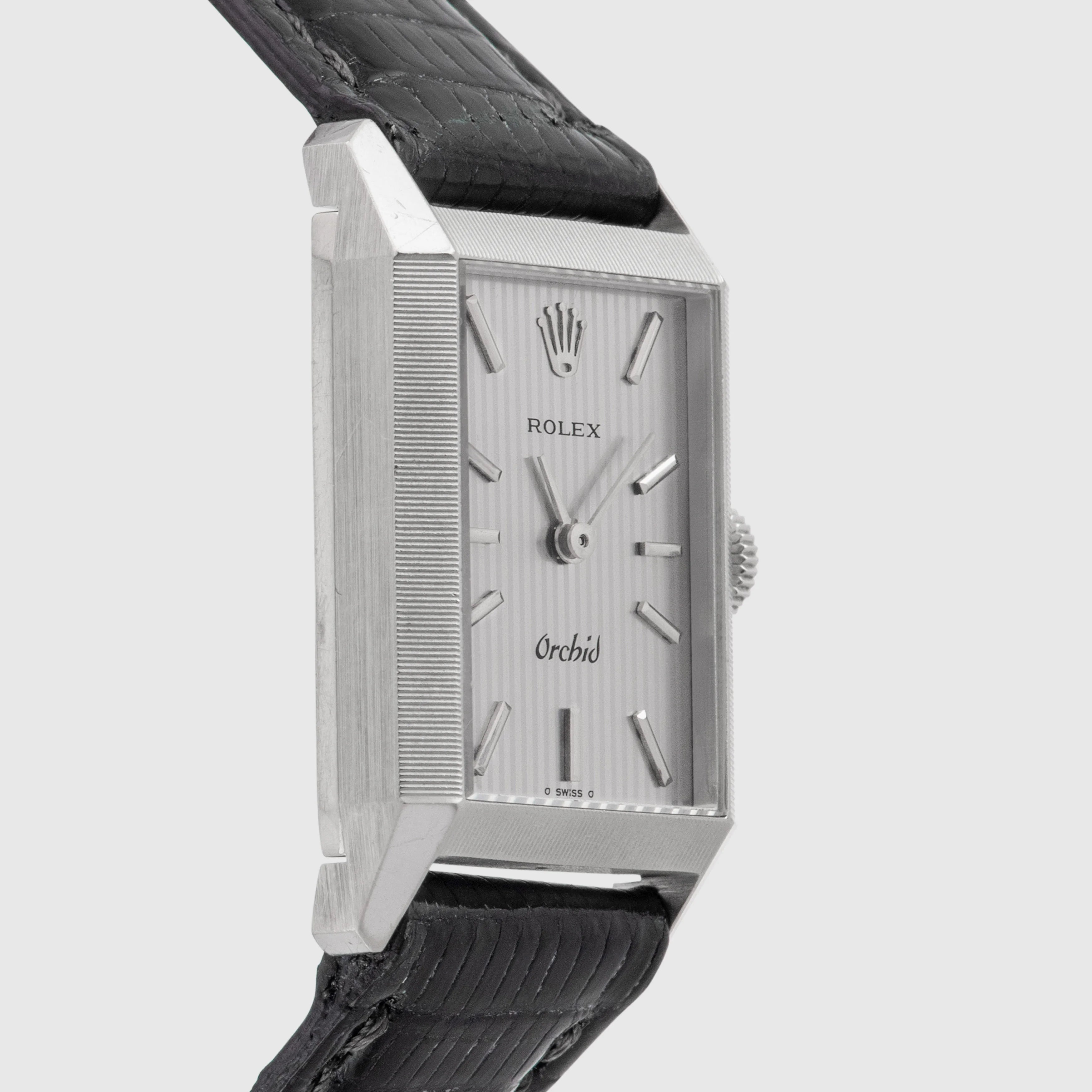 1975 Rolex Cellini 18K White Gold Grey Tapestry Dial Ref. 2677