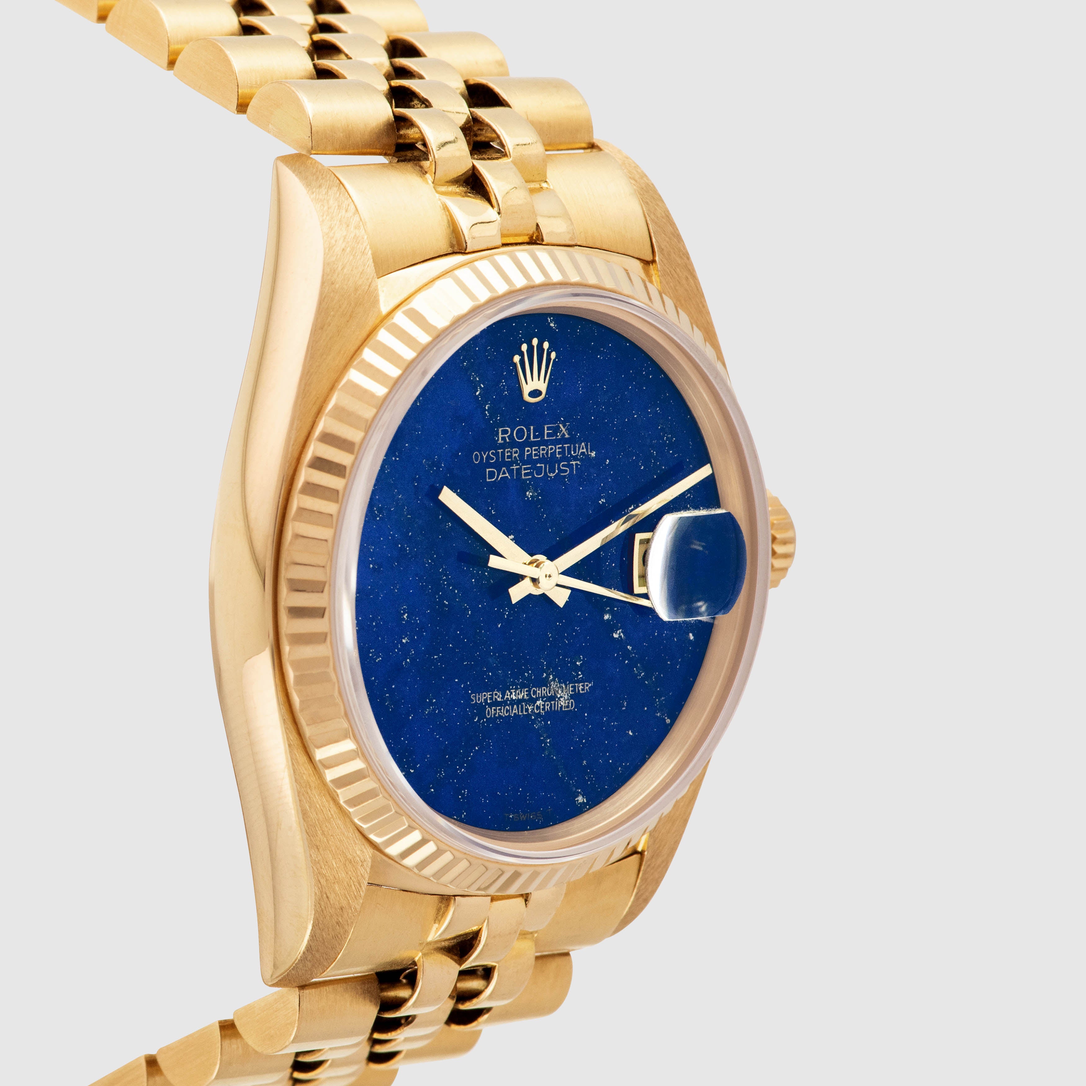 1979 Rolex Datejust 18K Yellow Gold Lapis Dial Ref. 16018 (with RSC Card & Pouch)