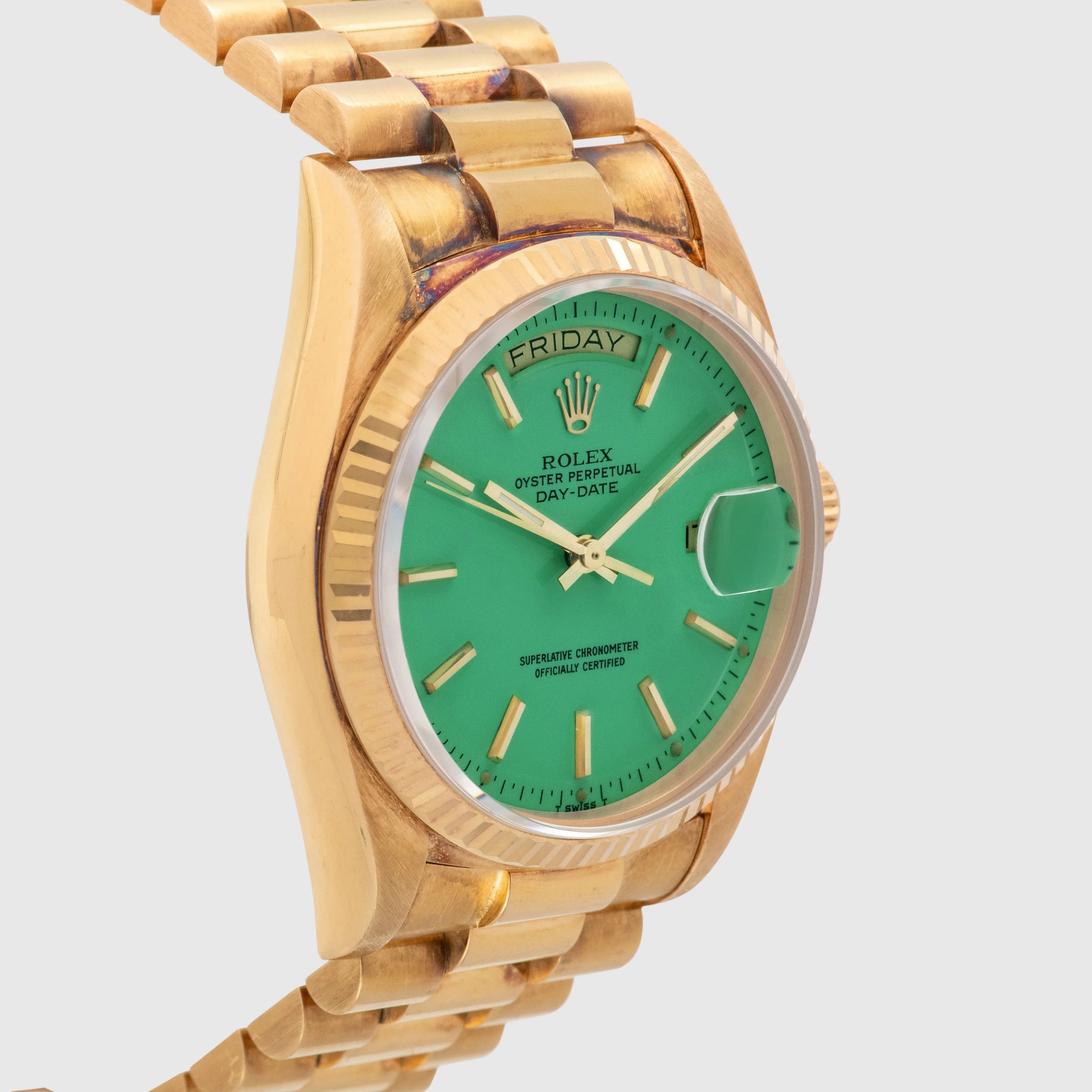 1986 Rolex Day Date Seafoam Stella dial 'Mint' Ref. 18038