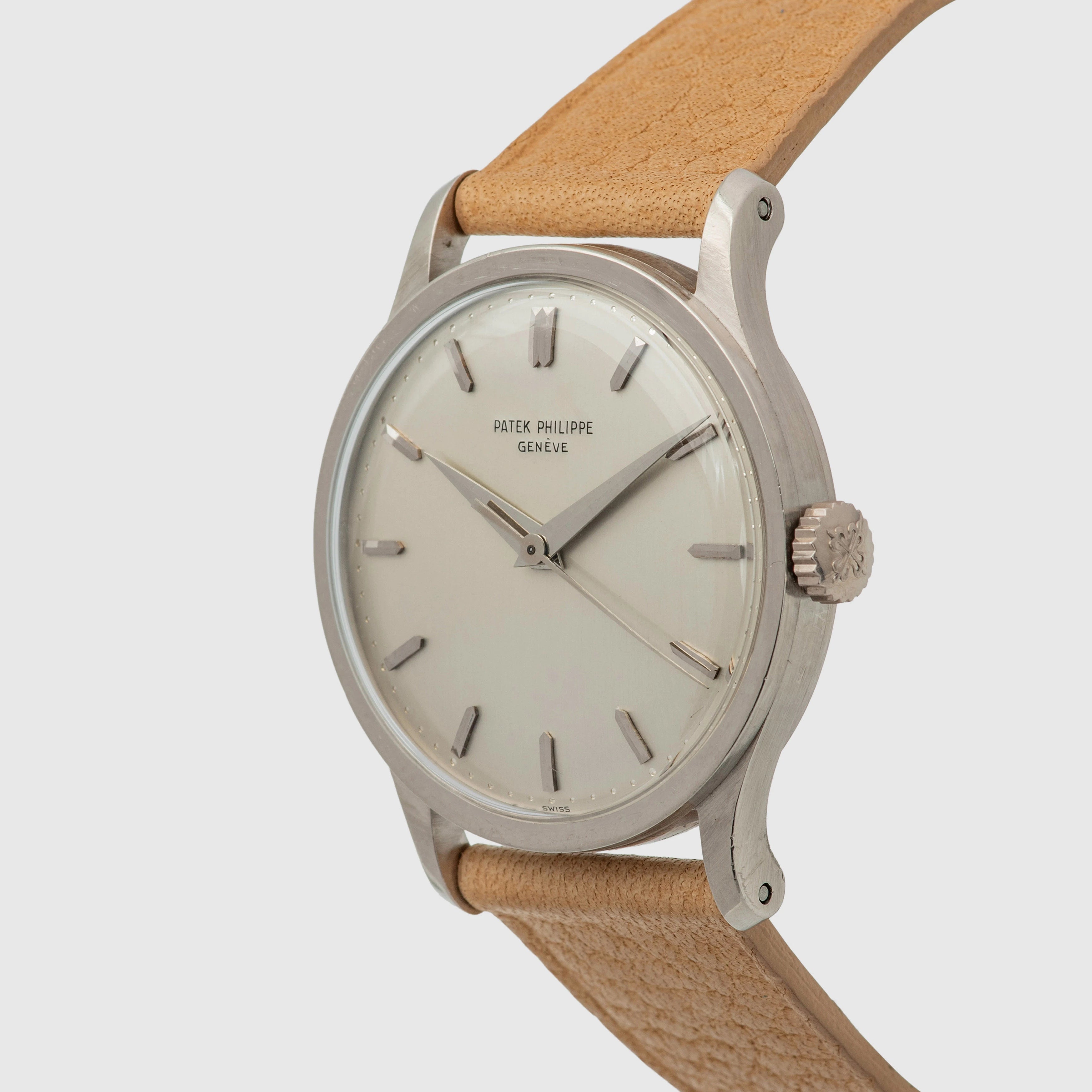 1970's Patek Philippe Calatrava White Gold Silver Dial Ref. 570