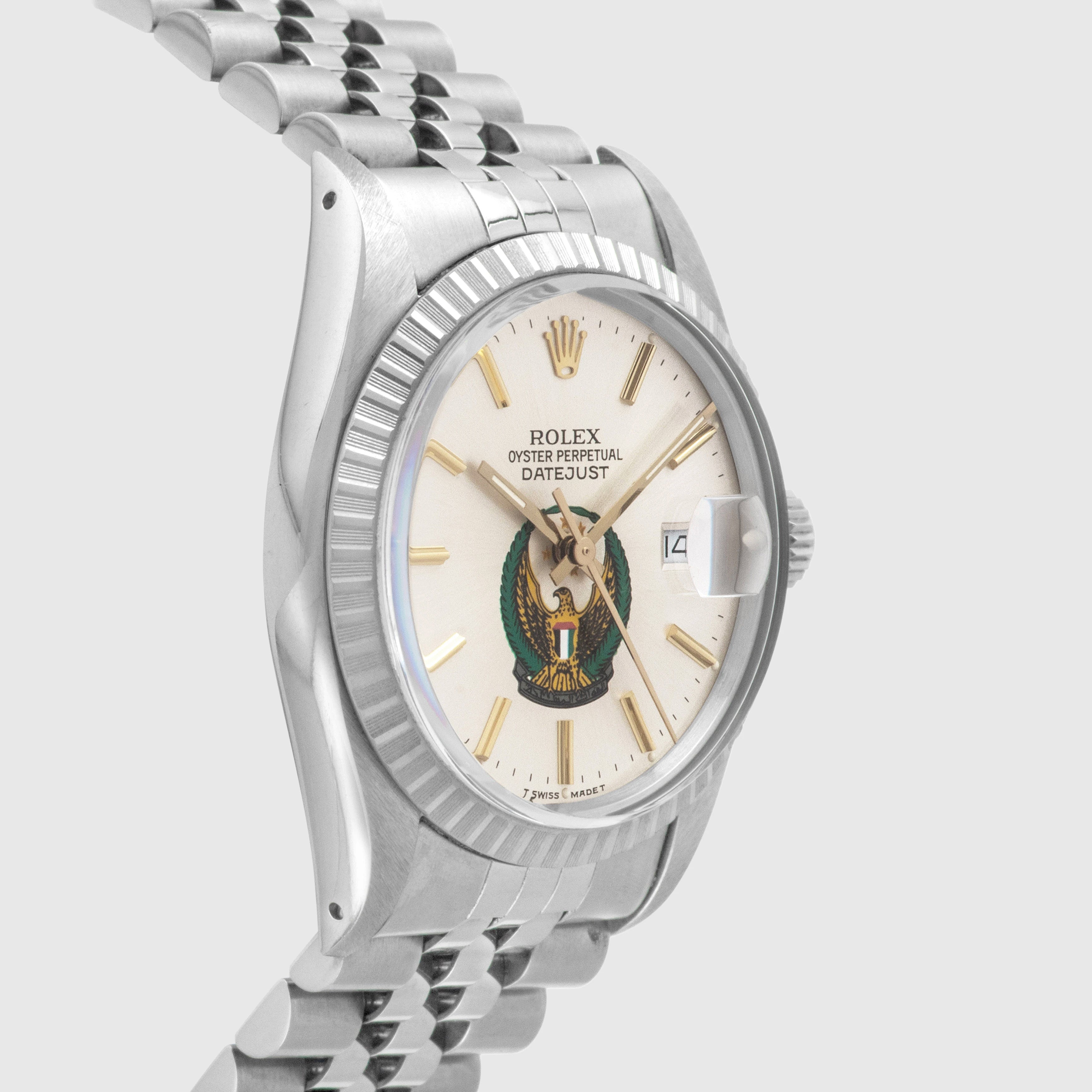 1988 Rolex Datejust Silver Dial 'UAE Armed Forces' Unpolished Like New Ref. 16030 (Full Set)