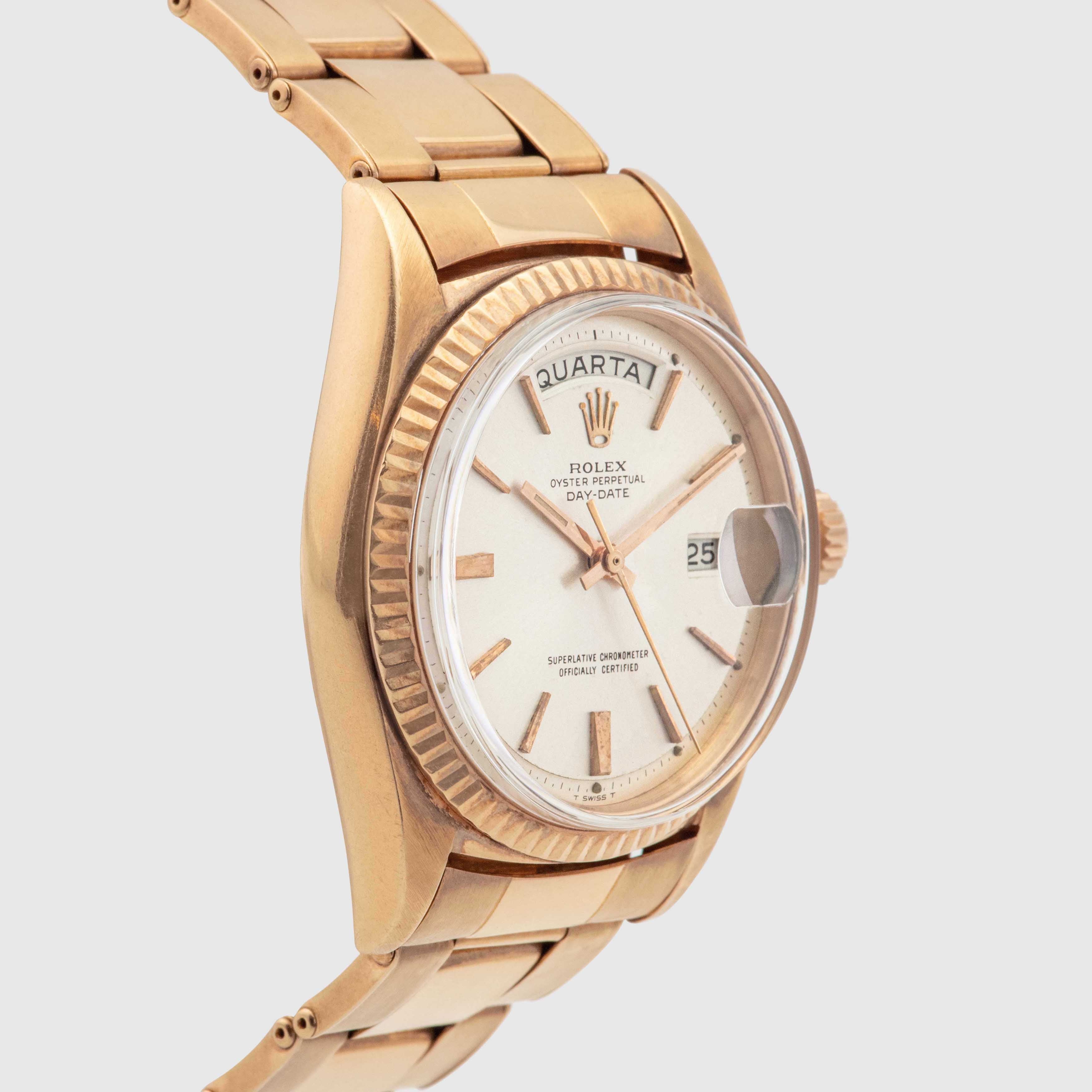 1966 Rolex Day Date Pink Gold Gay Frères Oyster Bracelet Ref.1803