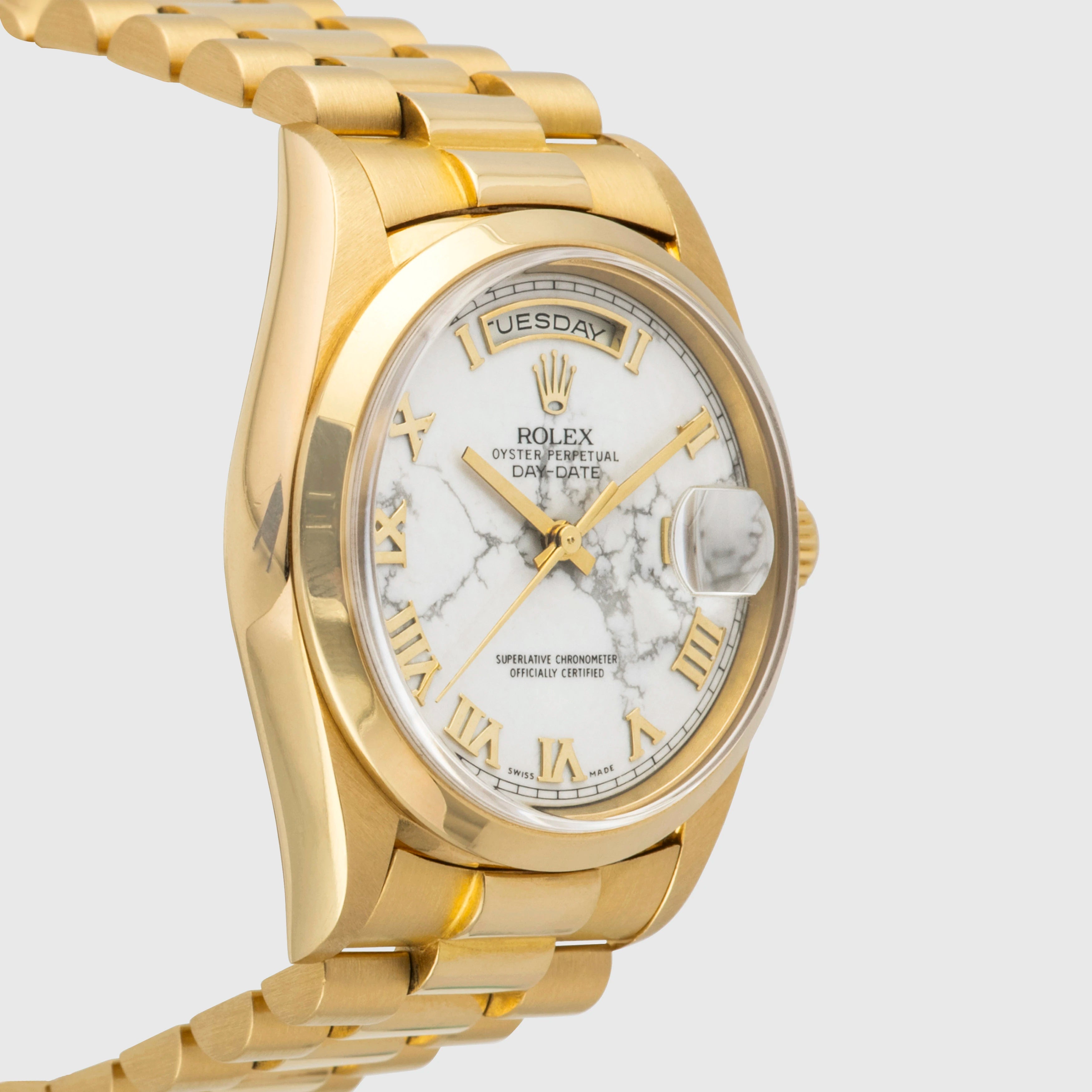 1996 Rolex Day Date Howlite Stone Dial Ref. 18208