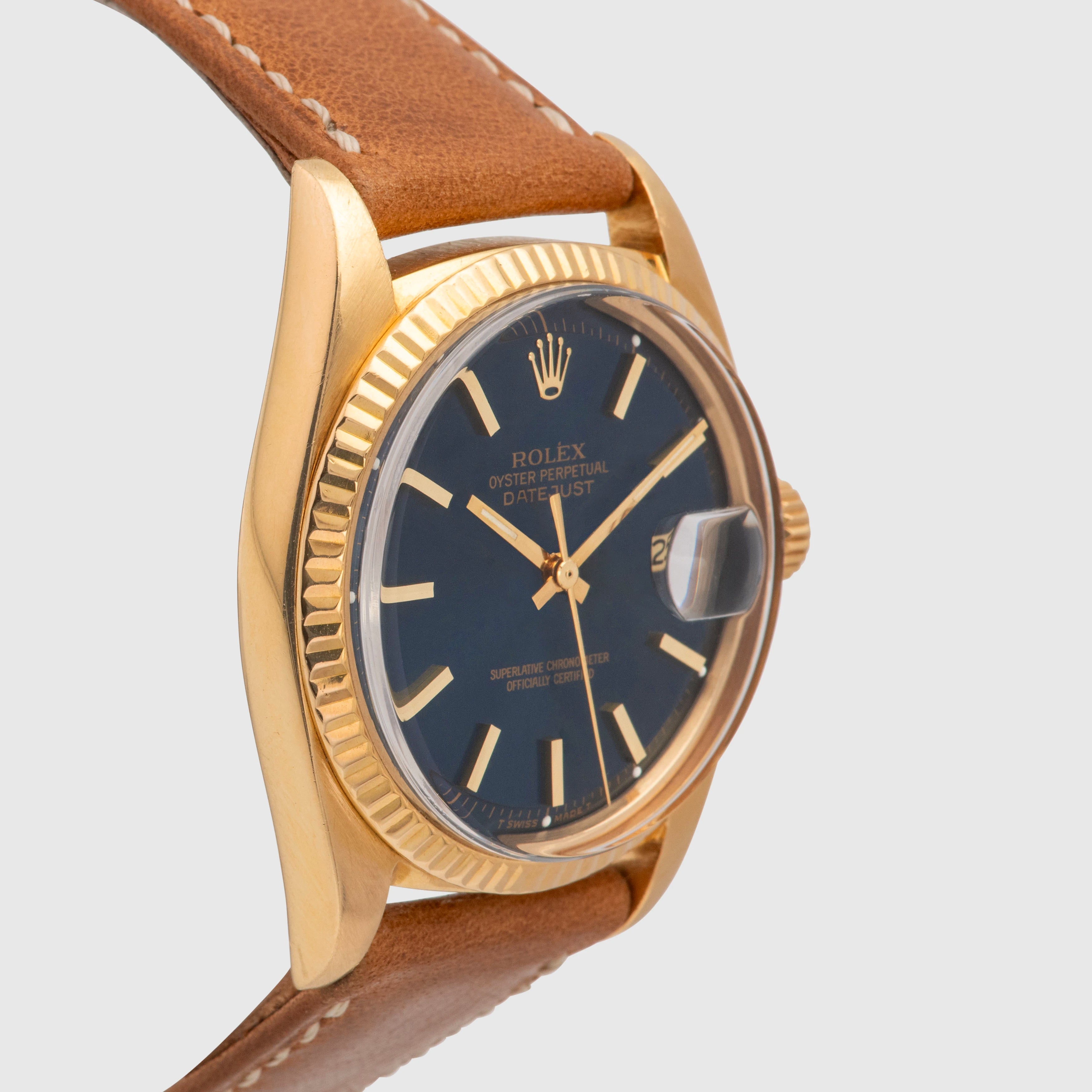 1973 Rolex Datejust 18K Blue Dial Ref. 1601