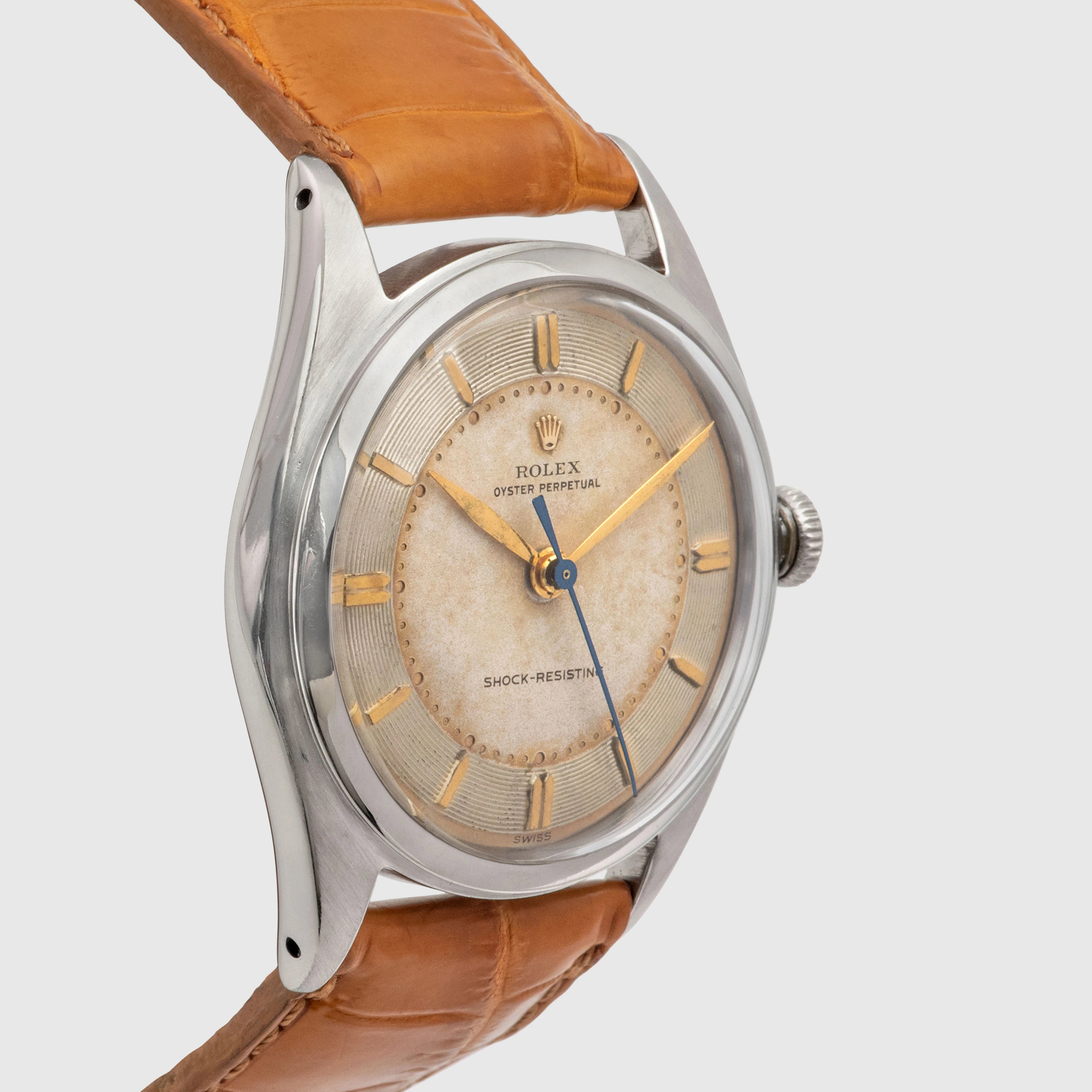 1946 Rolex Big Bubbleback Two Tone Dial Stainless Steel Ref. 5028