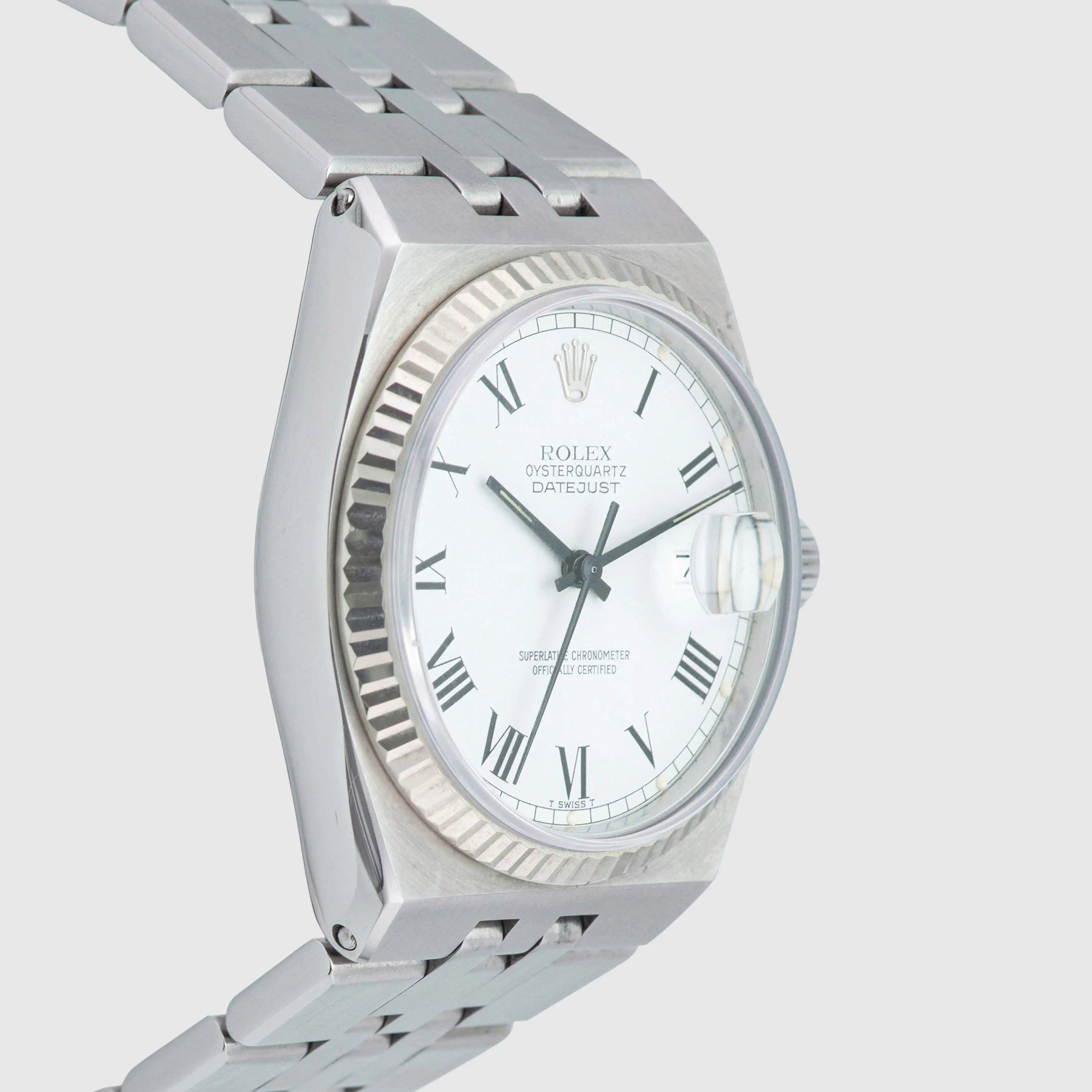 1981 Rolex Datejust Oysterquartz St/WG White Buckley Dial Ref. 17014