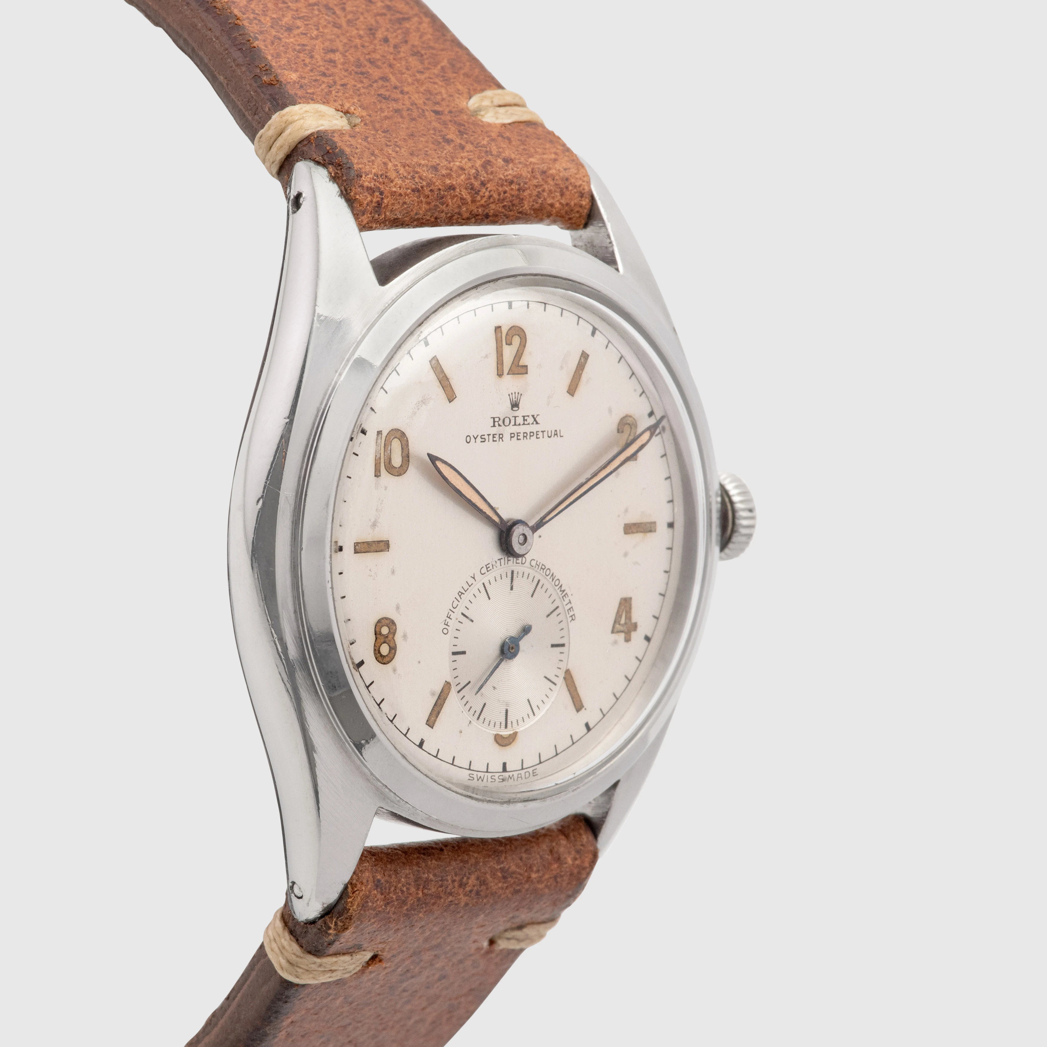1946 Rolex Rare Big Bubbleback 36mm Arabic Radium dial Ref. 5028