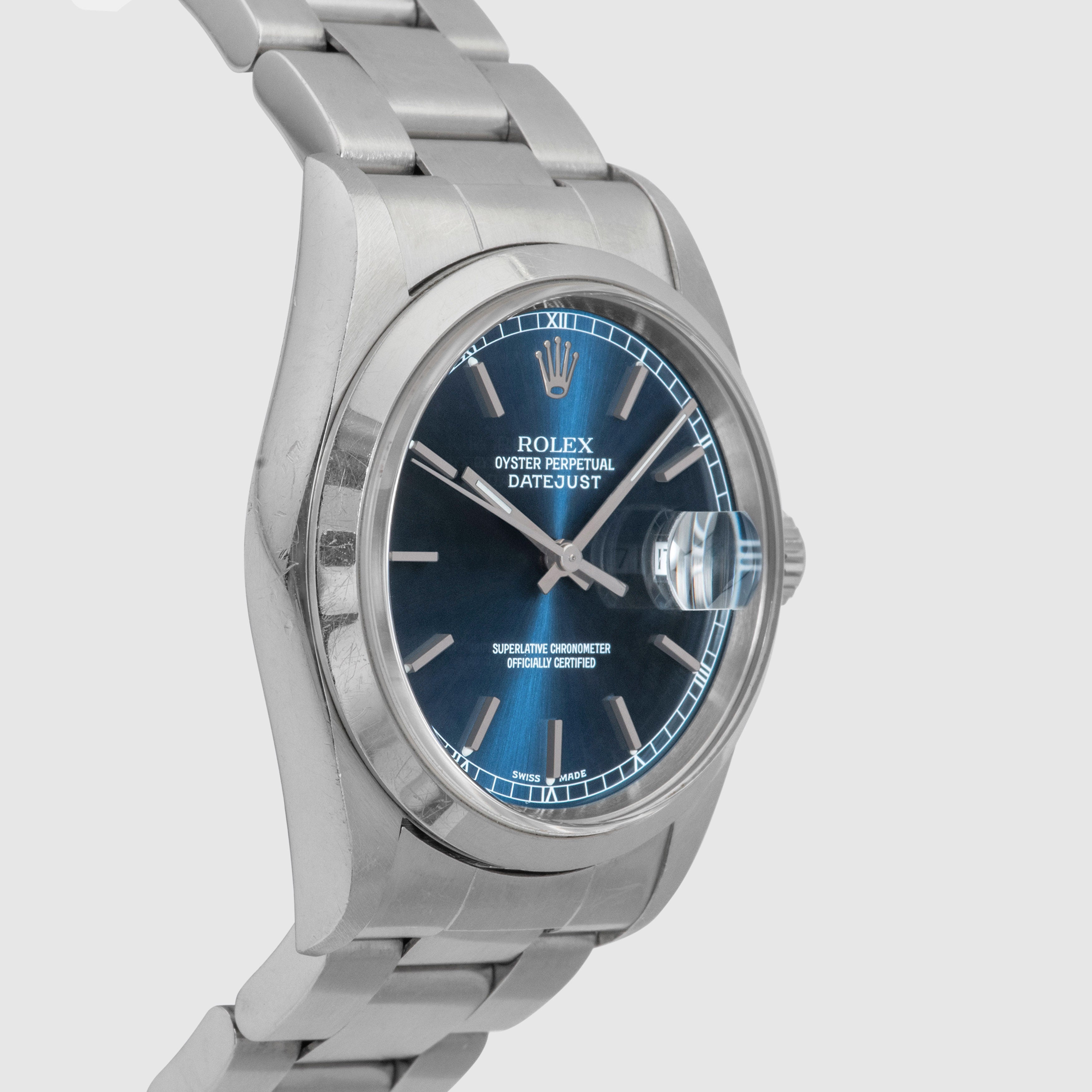 2000 Rolex Datejust Stainless Steel Blue Dial Ref. 16200