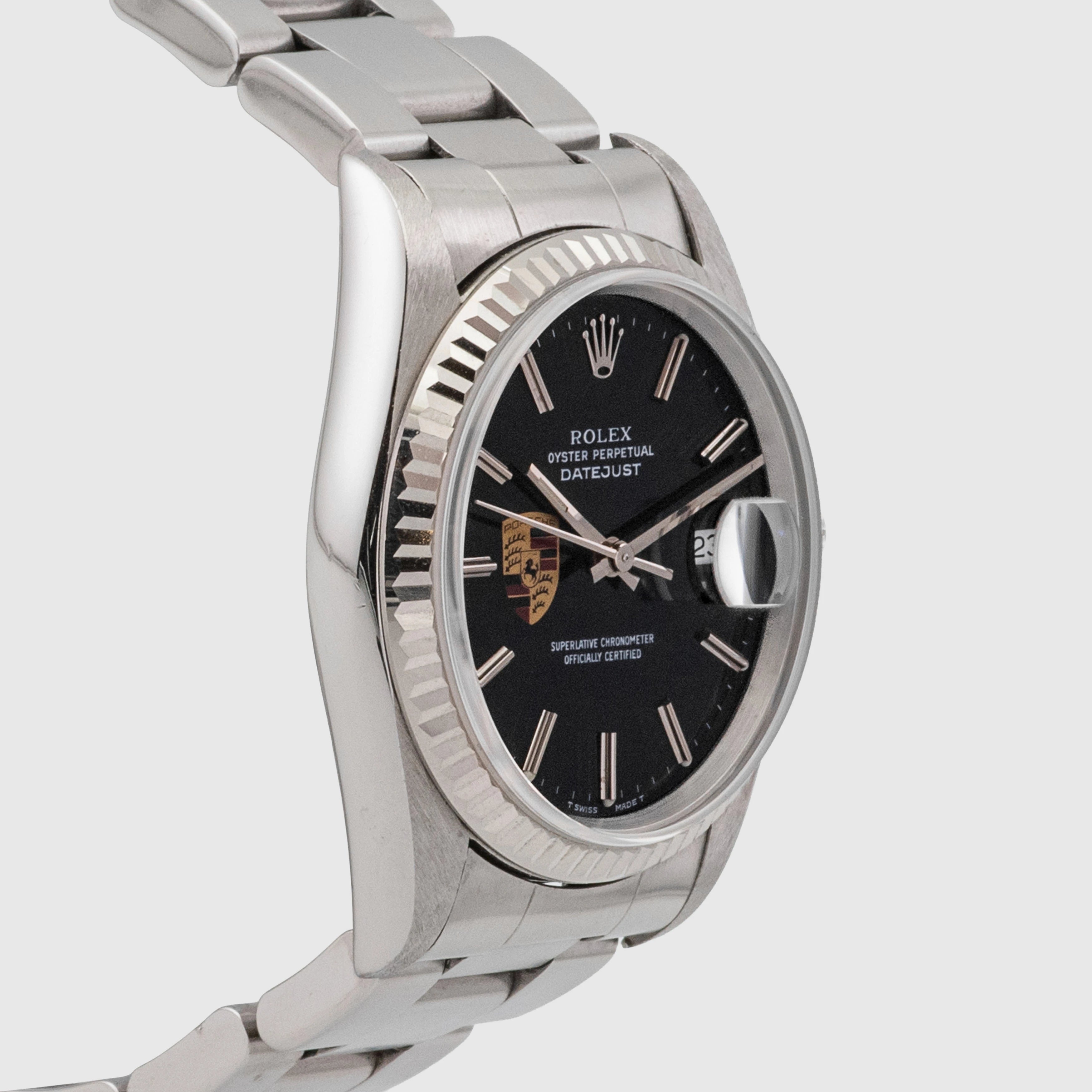 Rolex Datejust Porsche logo with Enamel case back Ref. 16234 (with Papers)