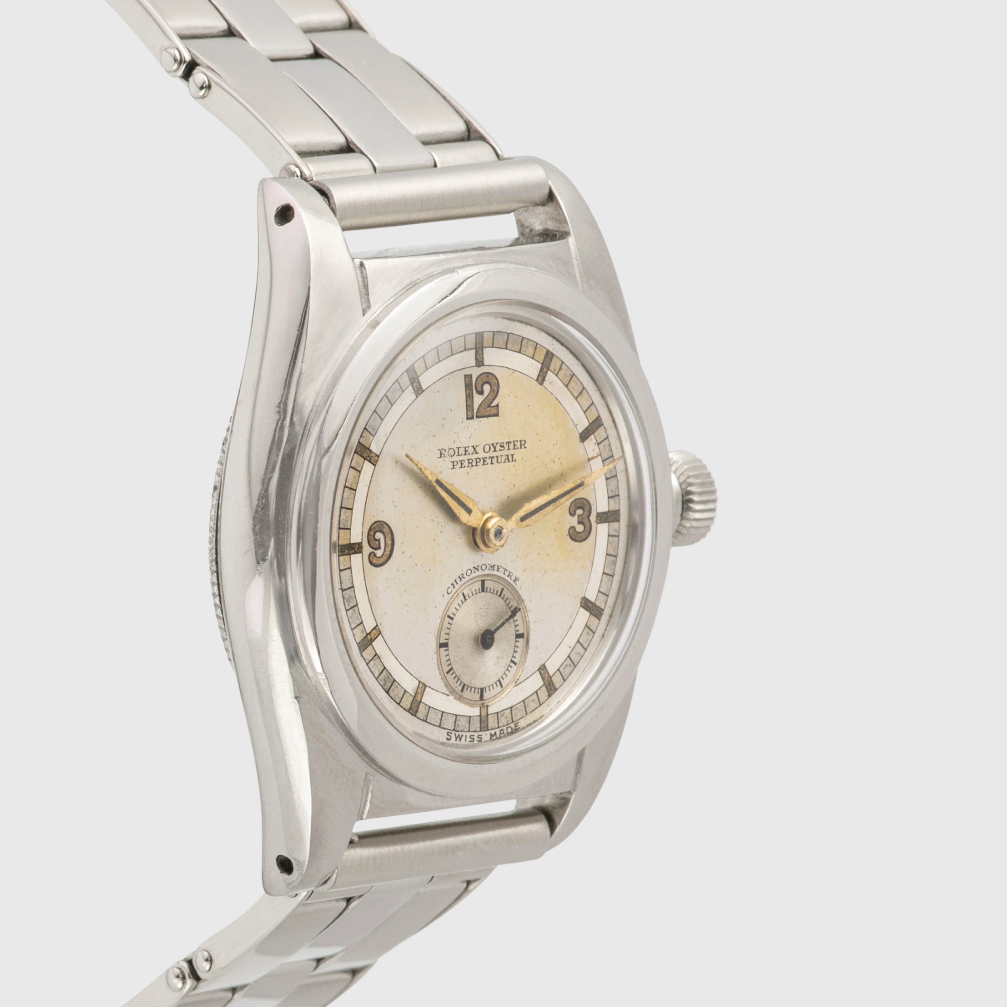1940 Rolex Bubbleback Stainless Steel Scientific Dial Ref. 2764