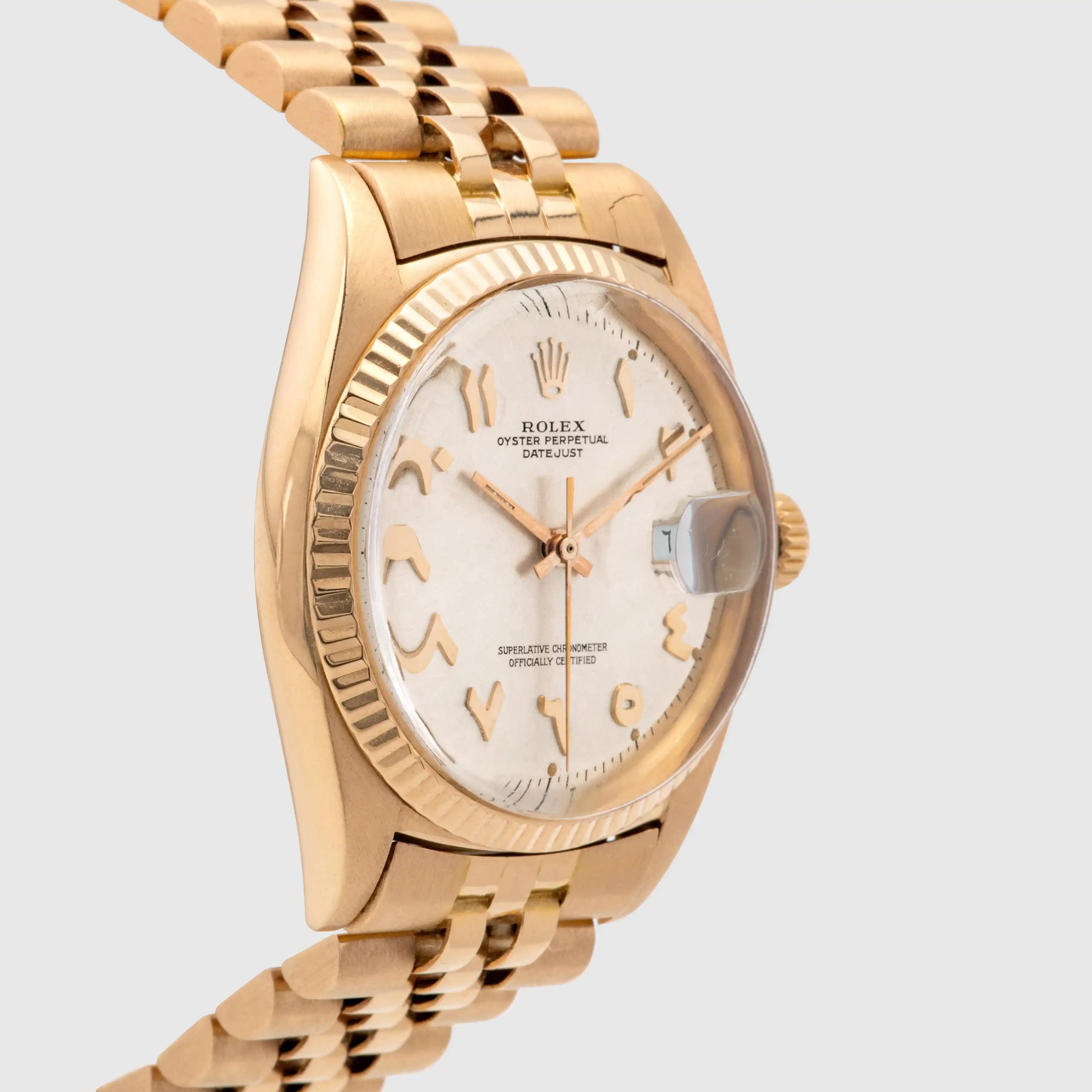 1969 Rolex Datejust Pink Gold Rare Arabic Hindi Dial Ref. 1601