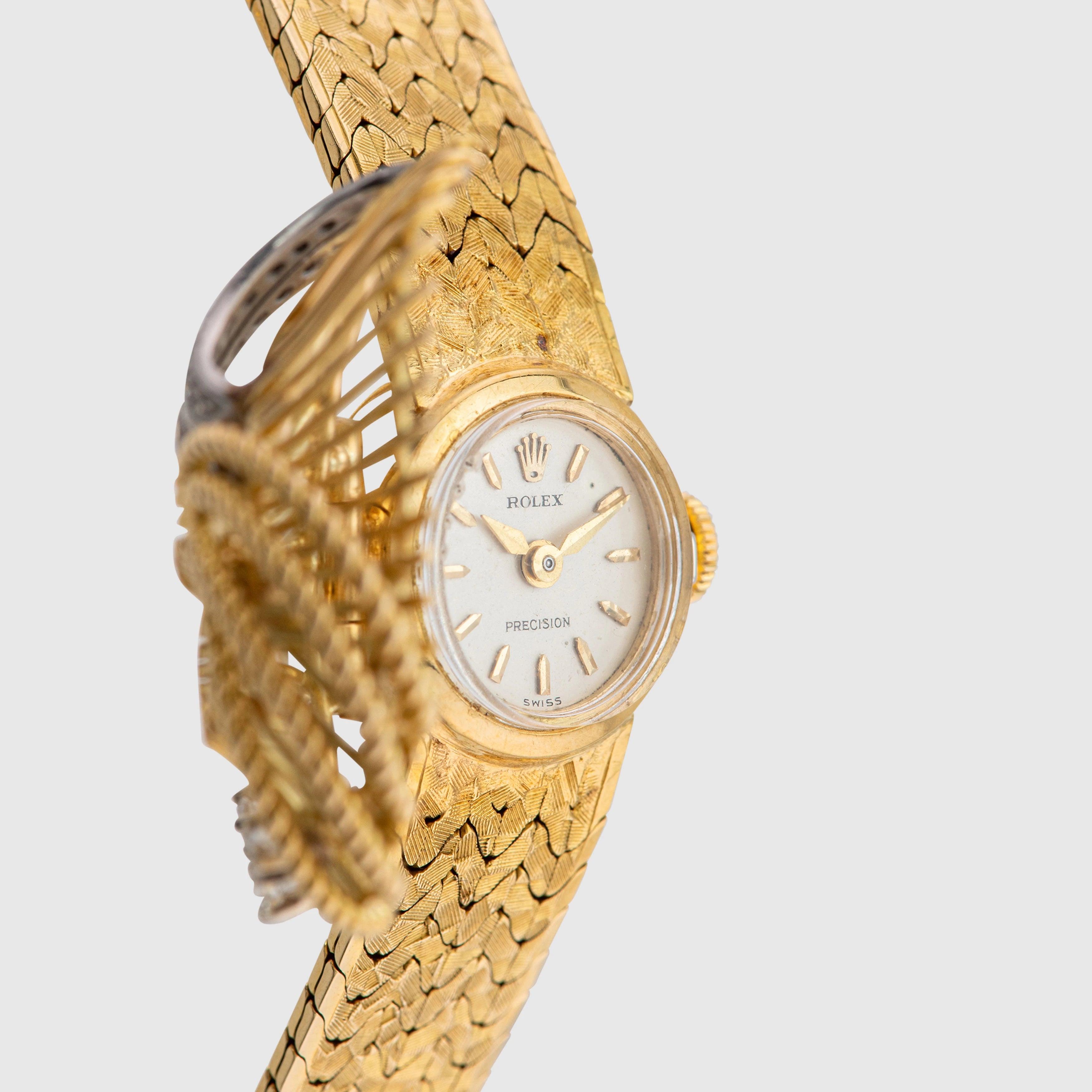 1970's Rolex Precision Ladies Cocktail 18k YG with diamonds