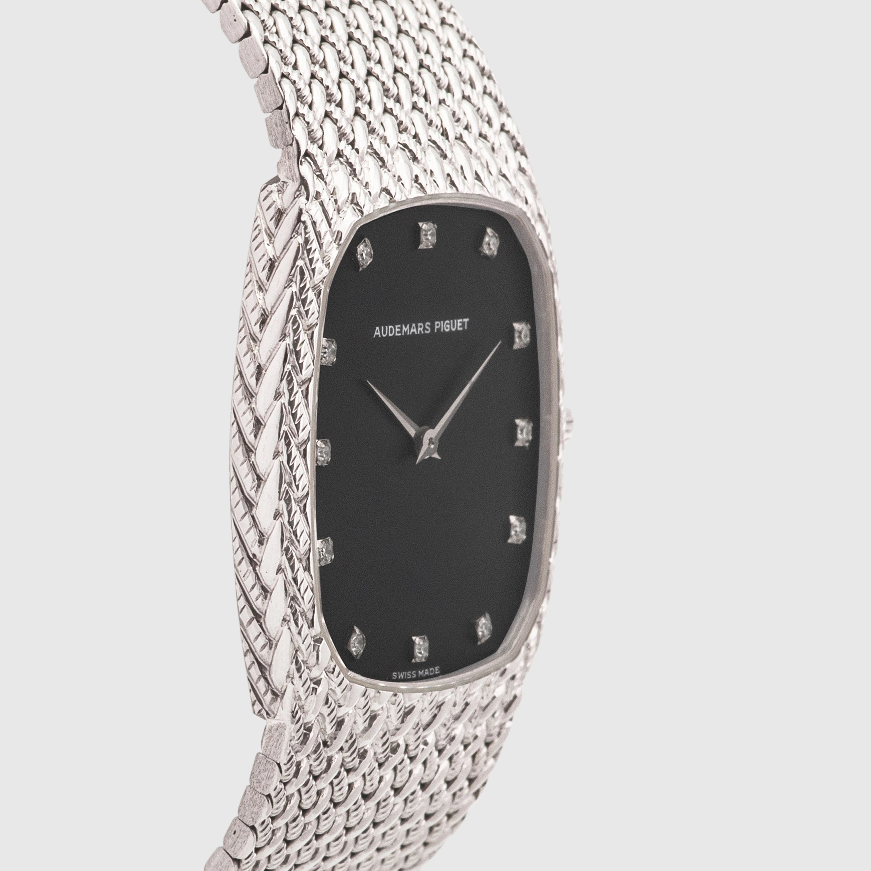1980's Audemars Piguet Cobra White Gold Black with Diamonds Dial Ref. 14126BC