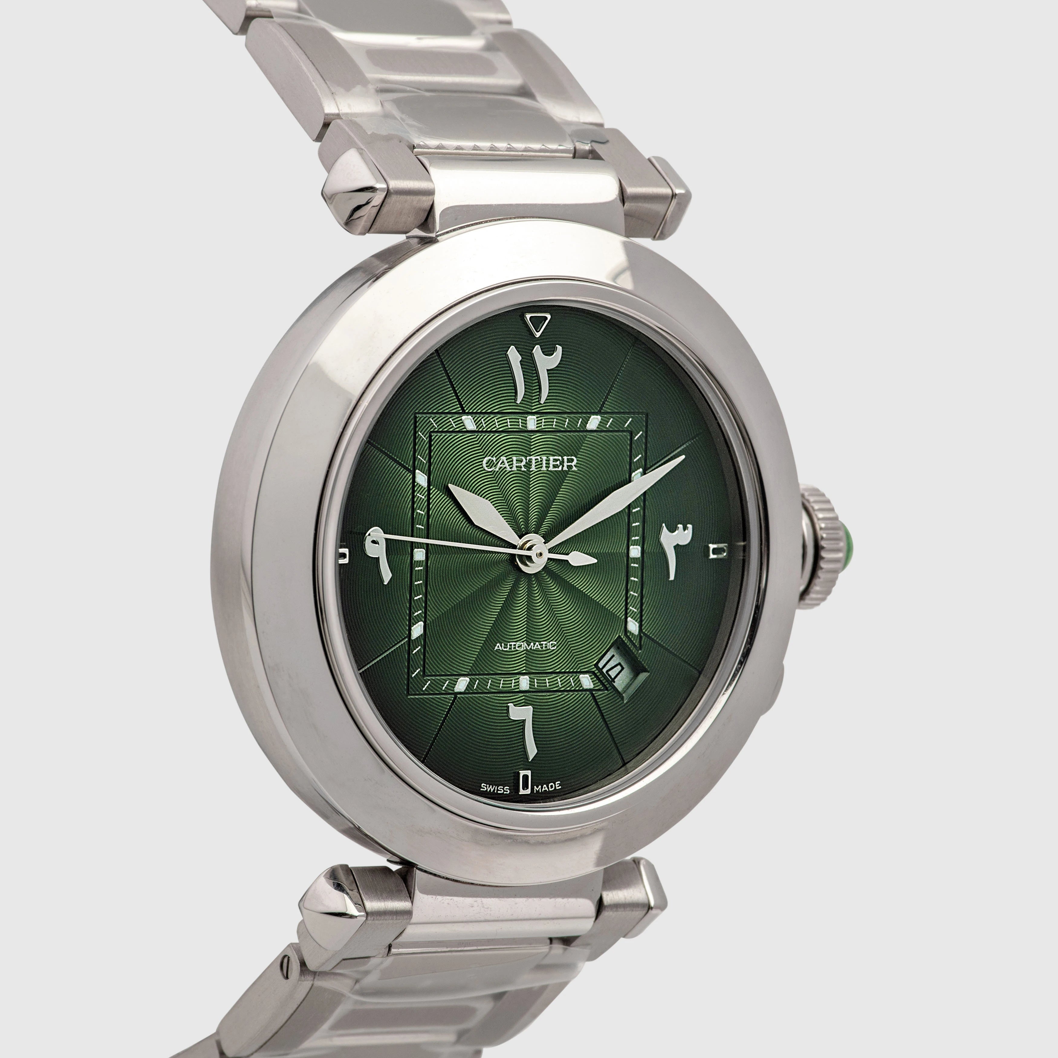 2021 Cartier Pasha Green Arabic Hindi Dial 'NEW' Ref. WSPA0022 (Full Set)
