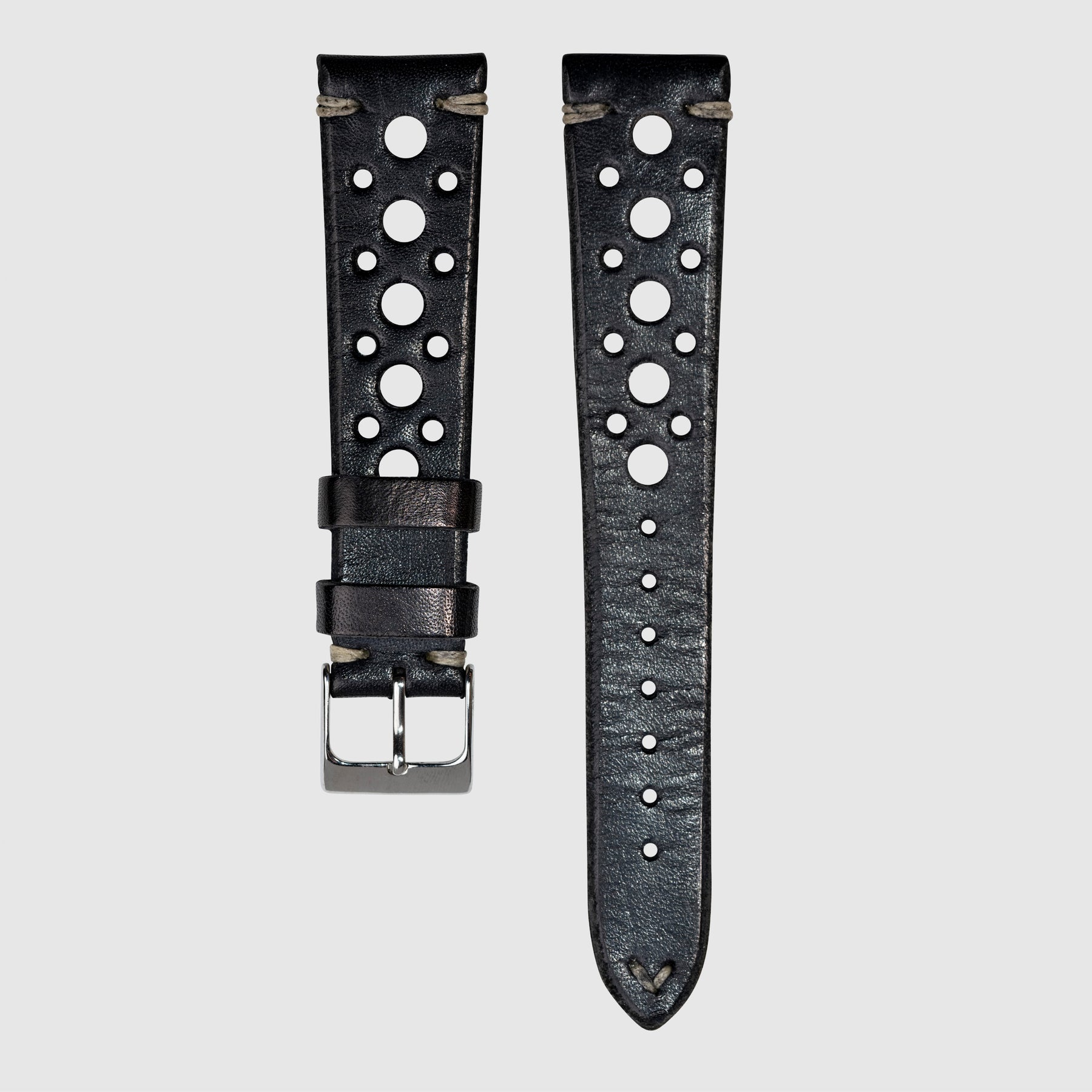 Vintage Strap - Racing Smooth Black 20mm - Calf Leather