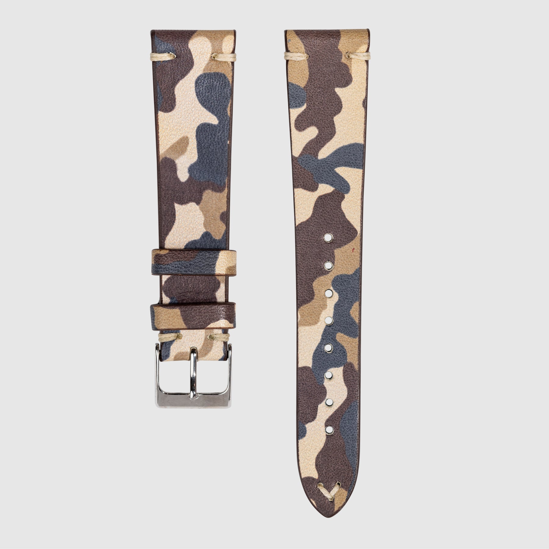 Vintage Straps Camouflage with White Stitching 20/16mm (Multiple Colors)