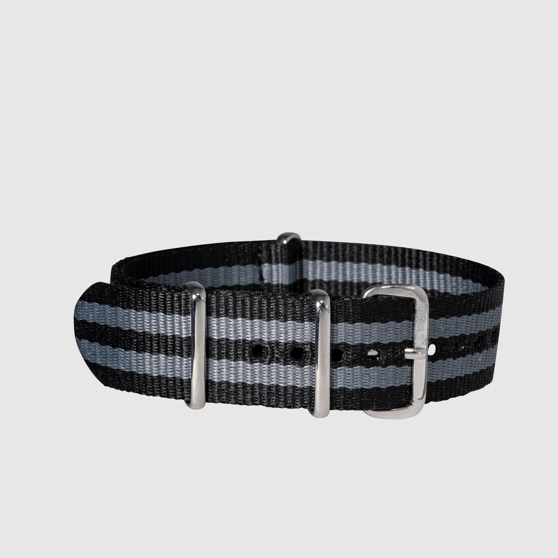 Nato Strap Black & Grey Double Striped