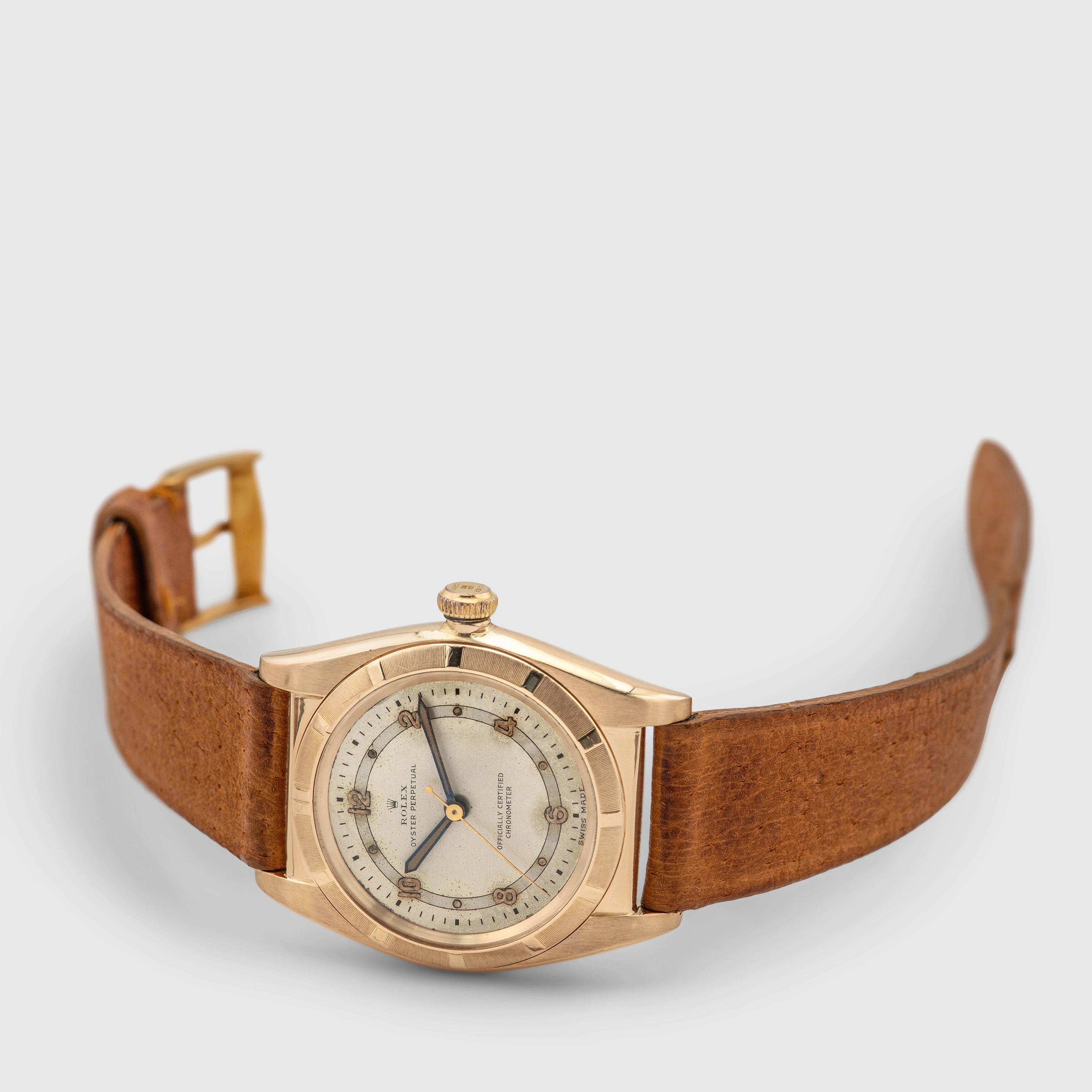 1947 Rolex Bubbleback 14k YG Two Tone Radium Dial Ref. 4777