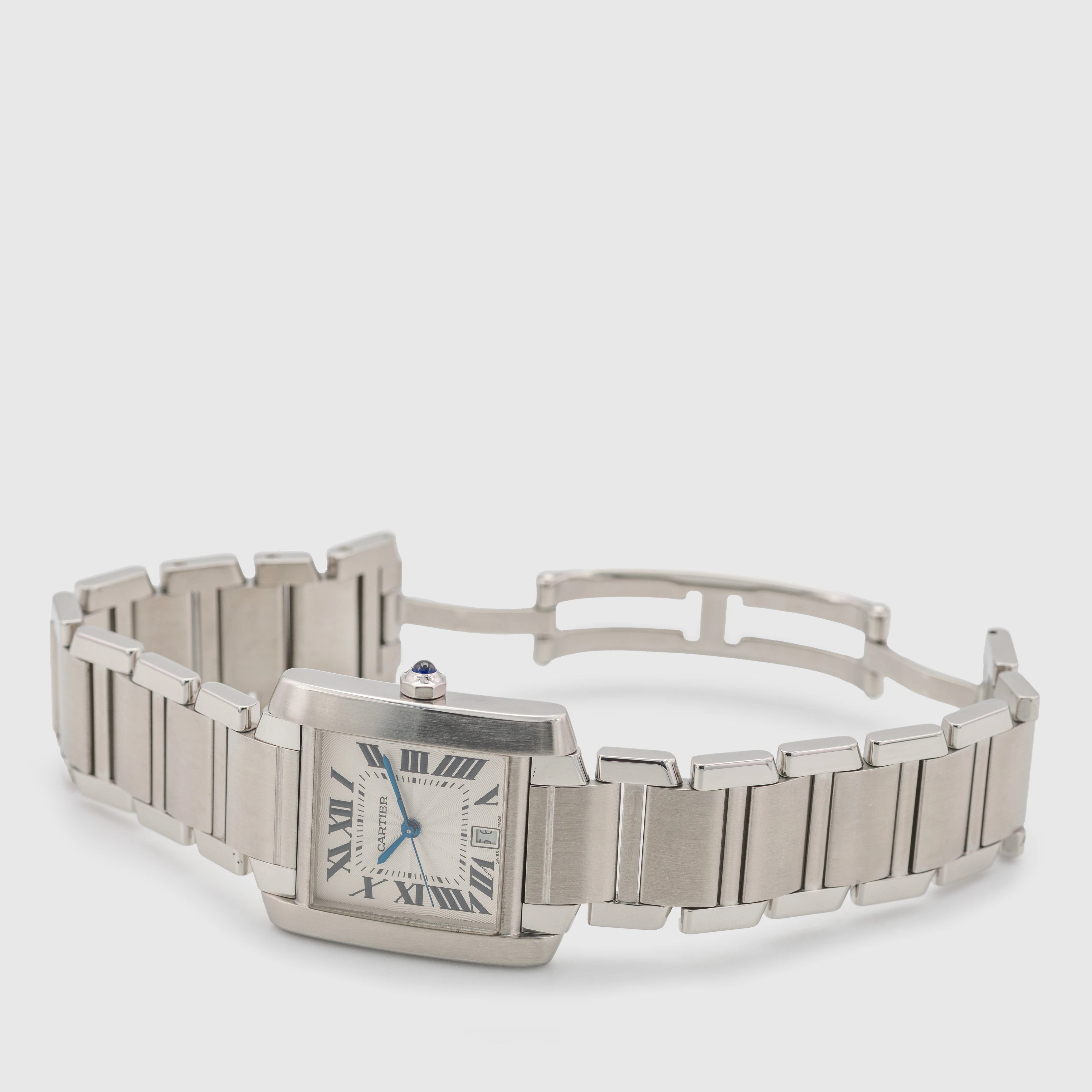 2000 Cartier Tank Francaise Large White Roman Dial Ref. 2302 (Box & Papers)