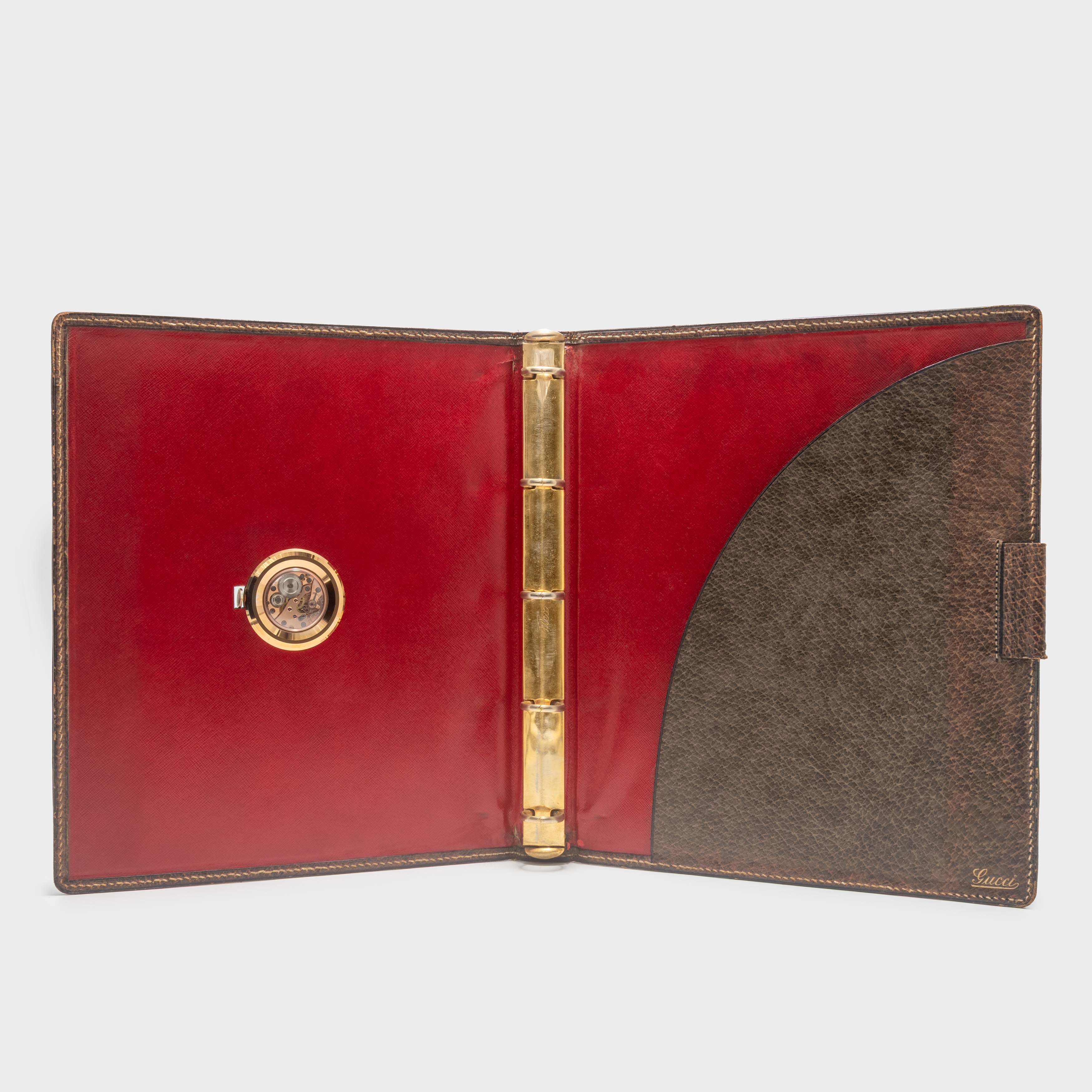 1970 Gucci, Document Binder with Integrated Watch