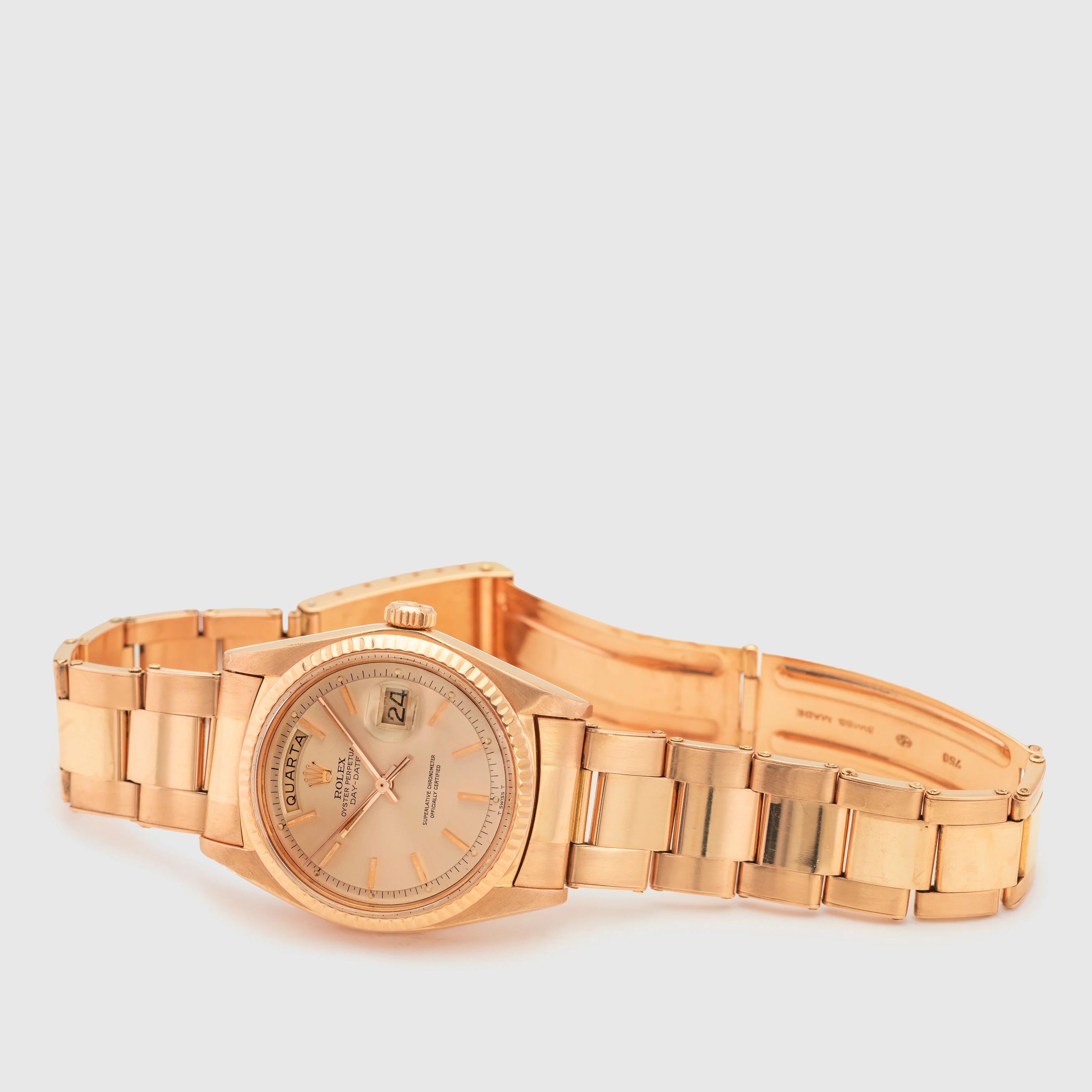 1973 Rolex Day Date Pink on Pink Rivited Gay Fréres Oyster Bracelet Ref. 1803
