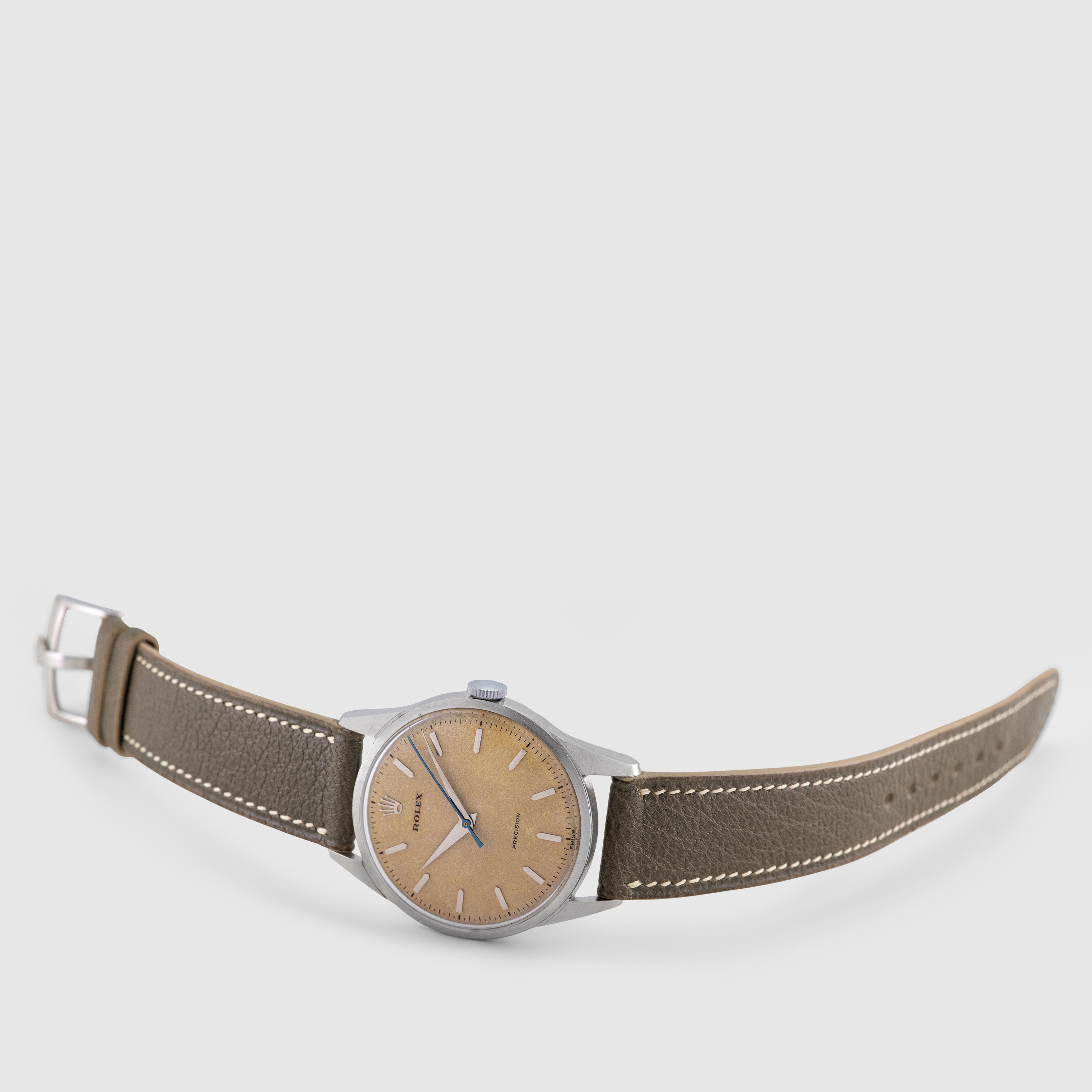 1954 Rolex Dress Watch Stainless Steel Sand Finish Dial Ref. 8896